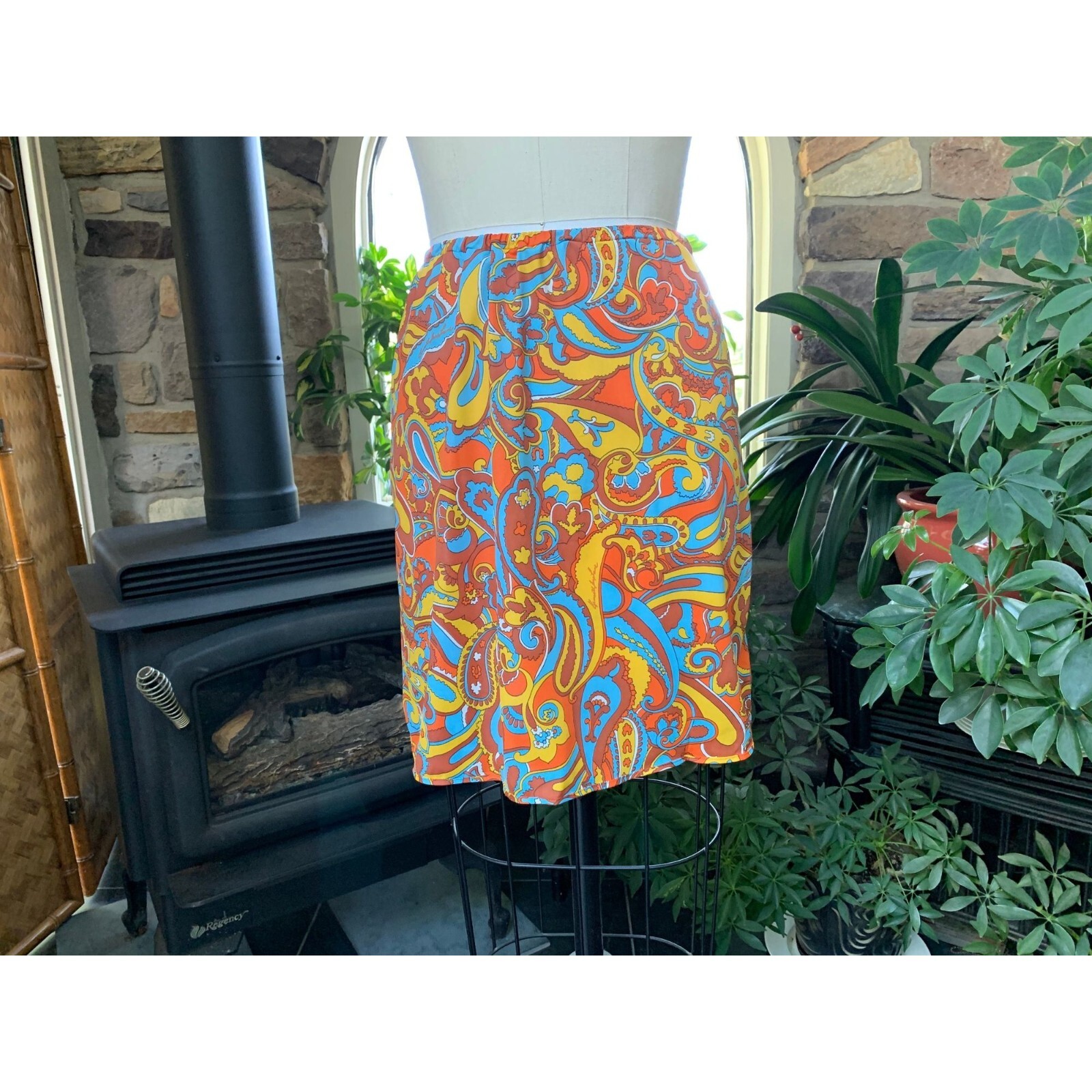 Vintage 1970s Van Raalte Kenneth Jay Lane Paisley Mini Half Slip