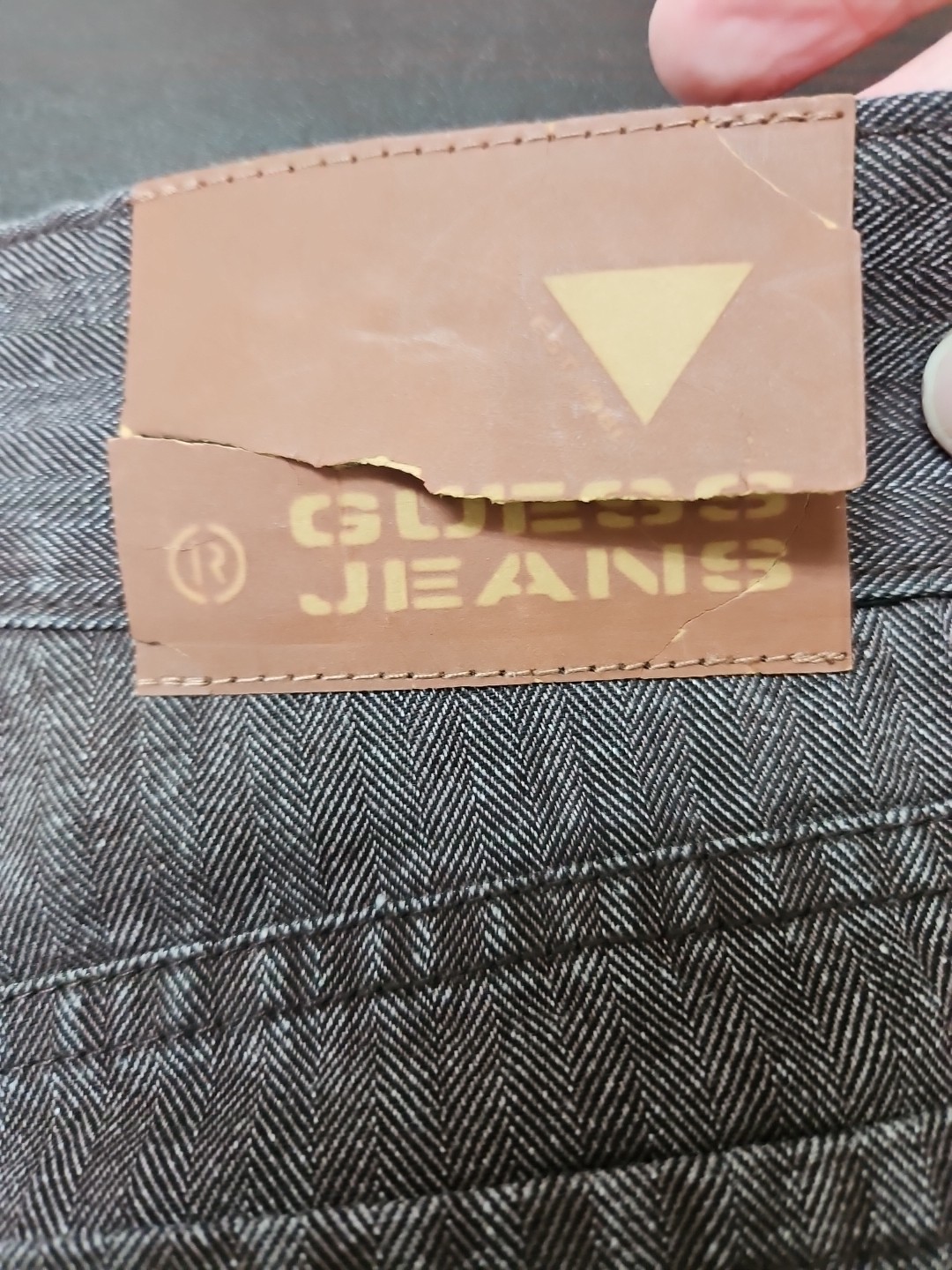 Vintage Y2K Dead Stock 1990&rsquo;s Guess Jeans Size 33 Wide Leg Snaps
