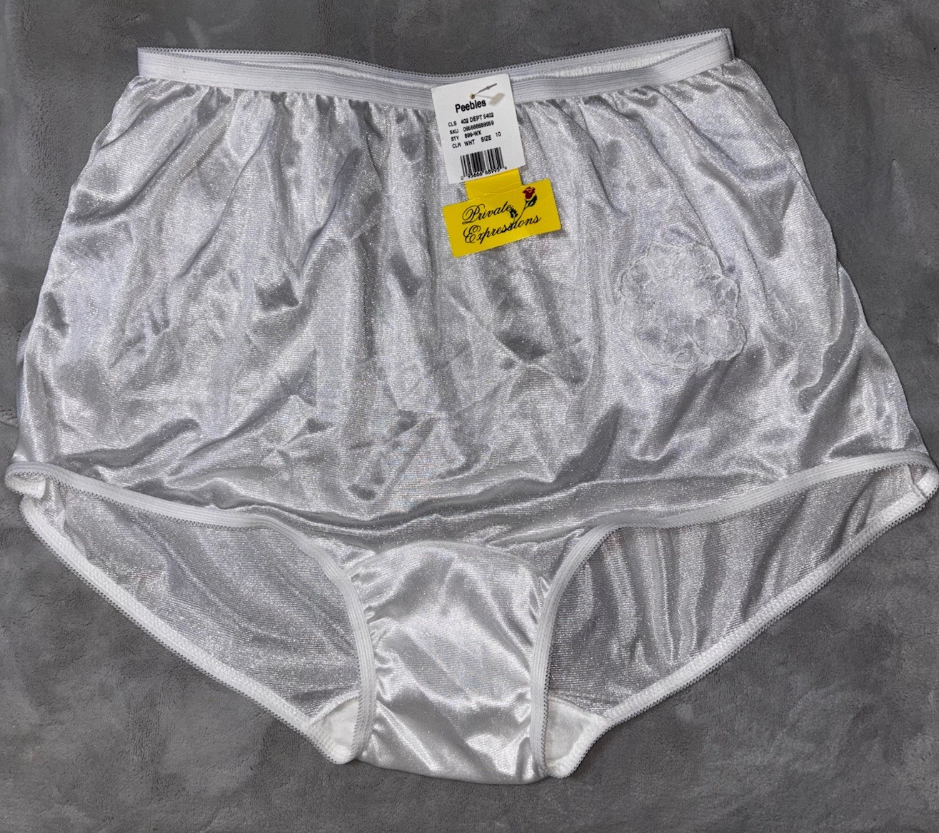 Vintage Nylon Granny Panties Full Briefs Pillow Tab Shiny Silky Plus 3X 3XL New