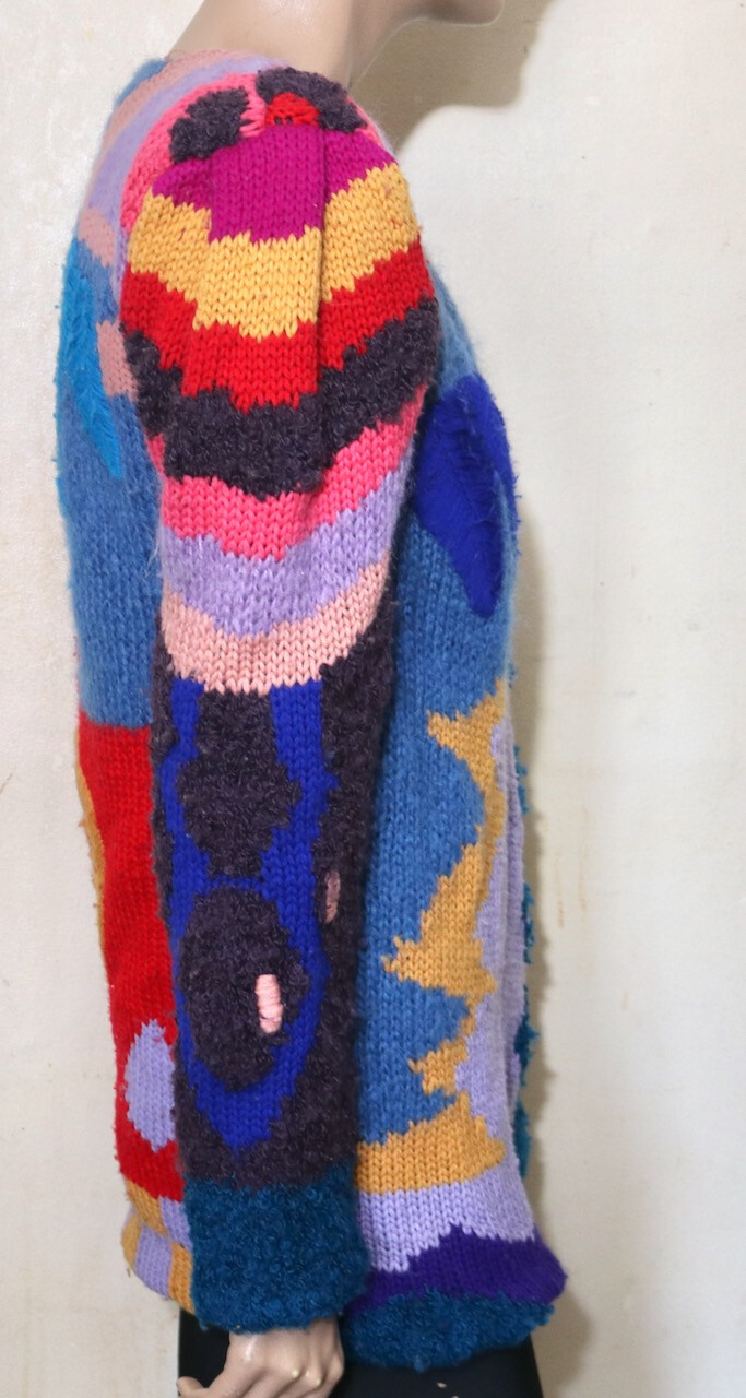Giorgio Sant Angelo for Daniel Caron vintage hand knit avant garde sweater M