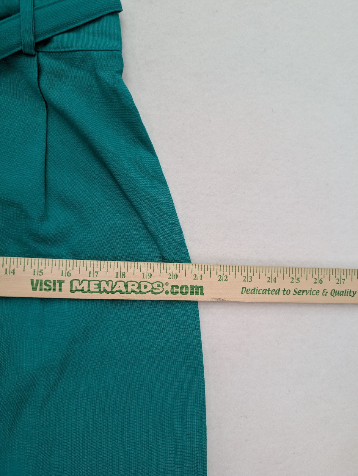 Vintage 80s Women&rsquo;s Skirt Suit Size 16 Green Double-Breasted Belt