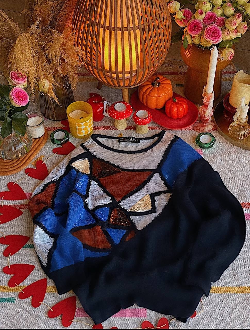 Escada by Margaretha Ley Archive Sweater, 1980s West Germany, Cotton, 36
