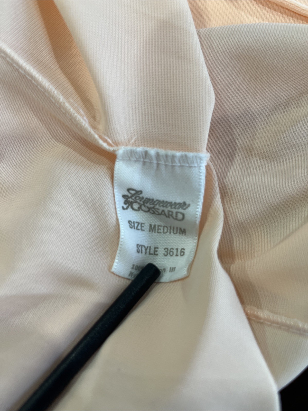 Vintage GOSSARD peach FULL LENGTH ROBE chiffon collar romantic coquette M MEDIUM