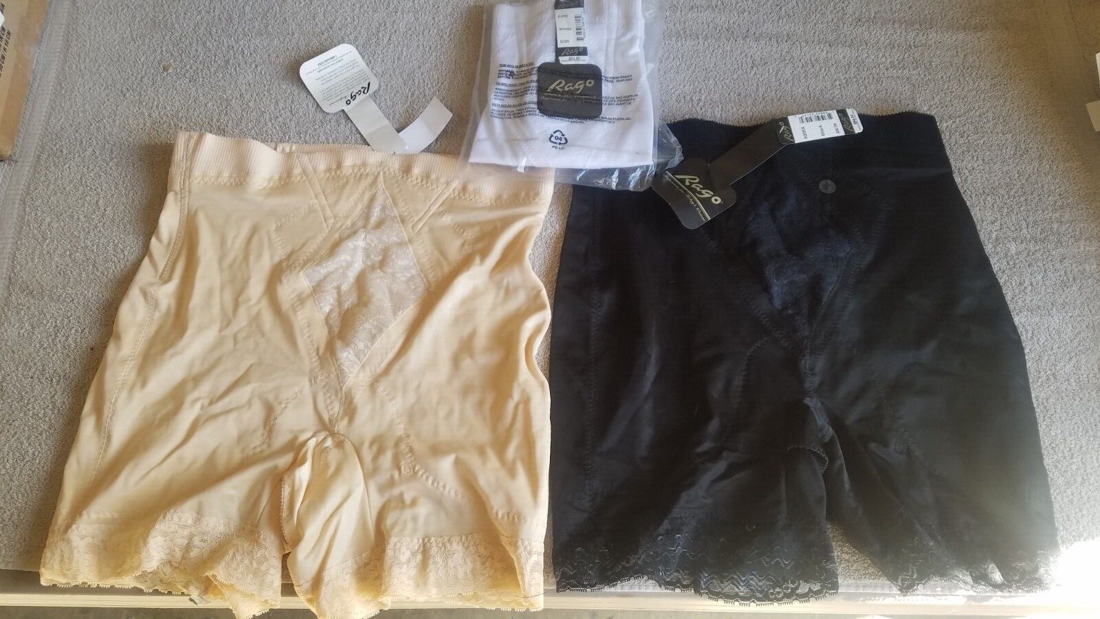 Vtg NWT NOS Rago Style 6206 Girdle Long Leg Frim Black White Beige Mixed Sizes