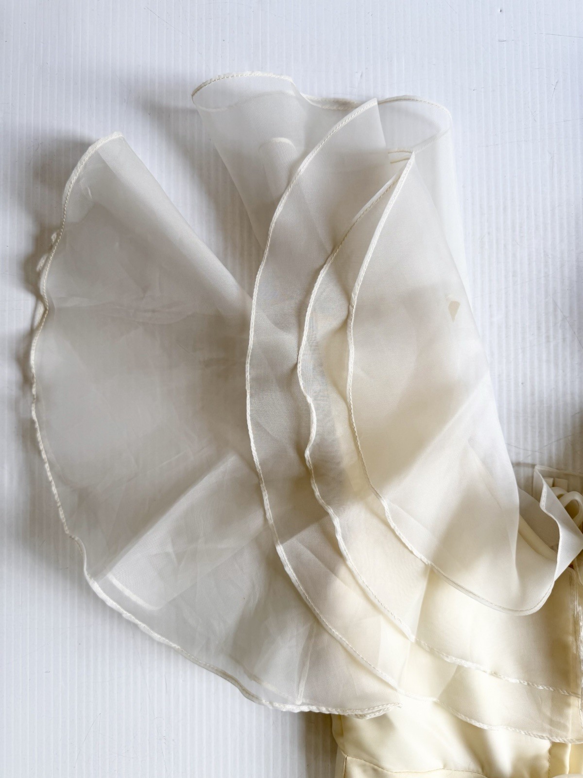 Vintage Pale Yellow Lorrie Deb Gown, Ruffles, Prom Dress
