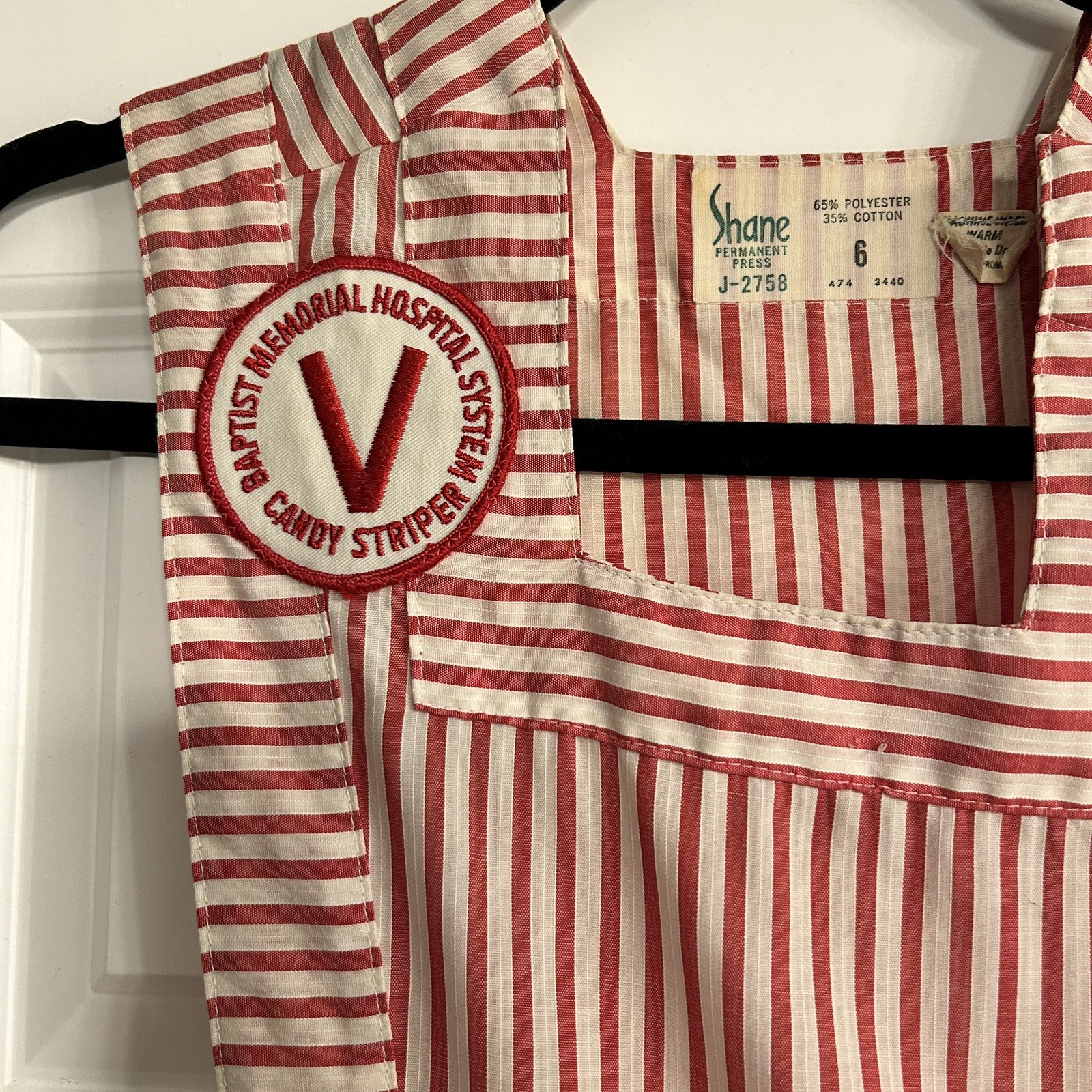 Vintage Candy Striper Uniform Apron Dress Size 6 X-Small Nurse USA FREE SHIPPING