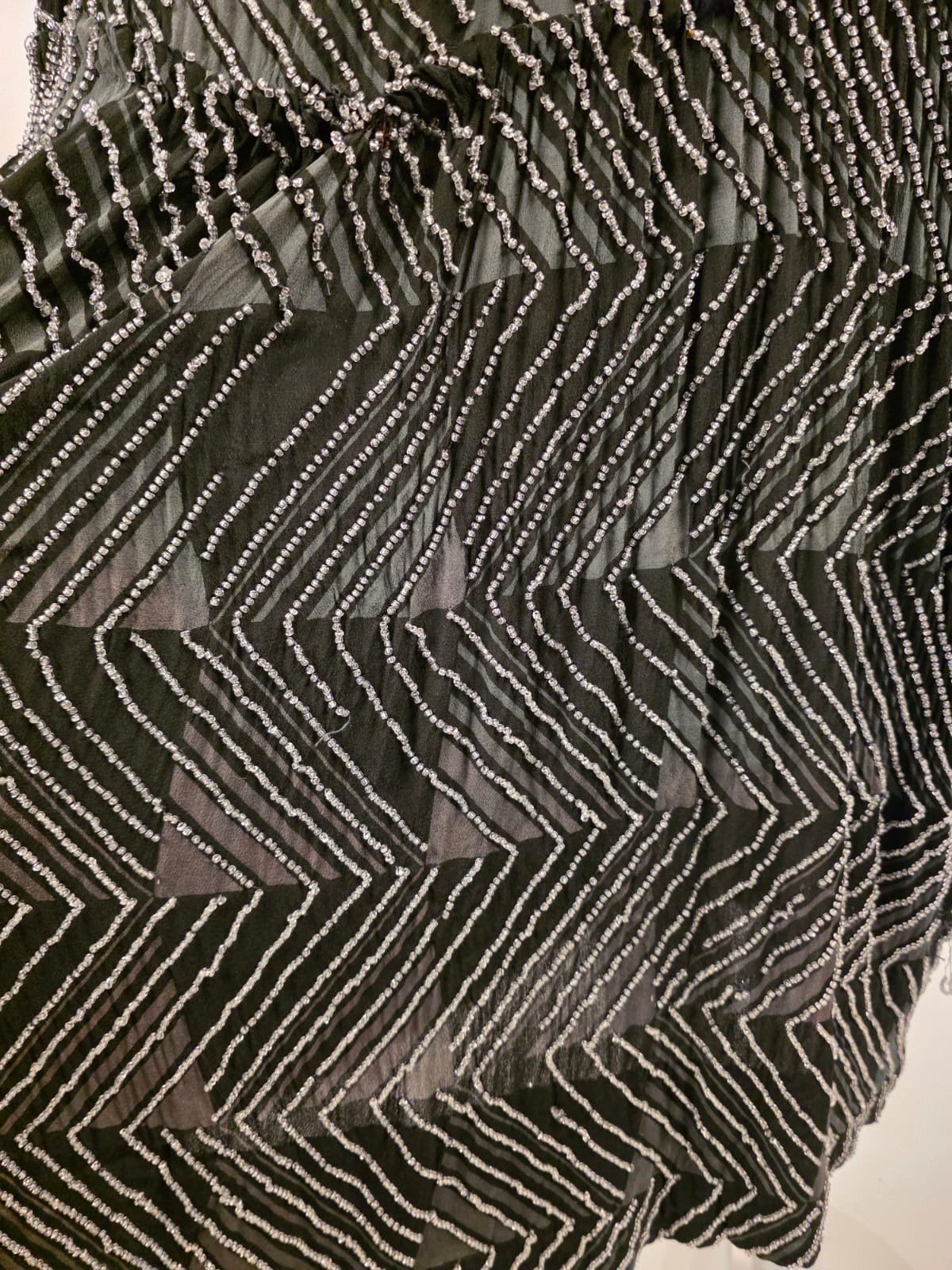 FLAPPER 1920’S BLACK + GREY 2 TONE HEAVILY BEADED DRESS