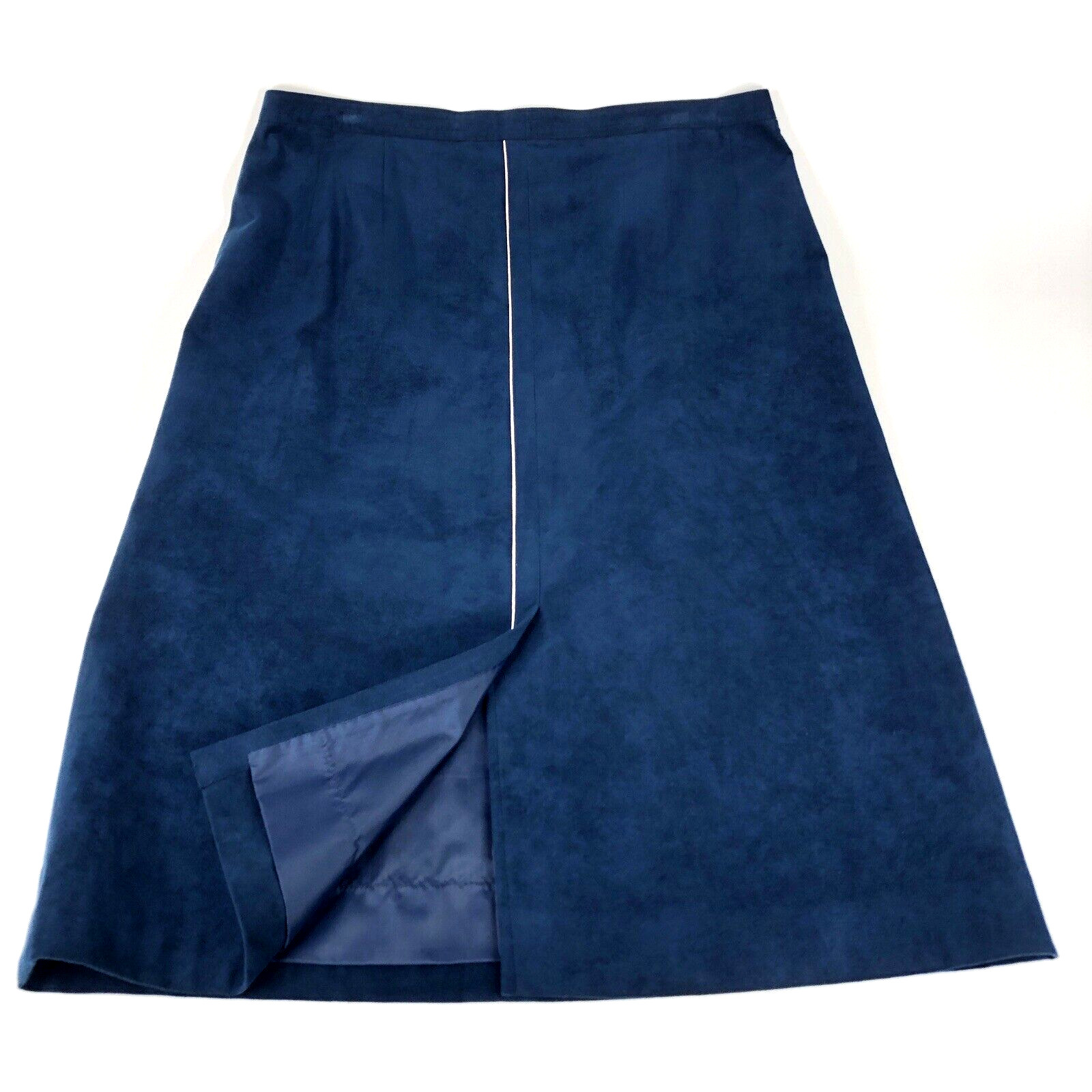 Vintage Skirt A-Line No Label Blue Microsuede