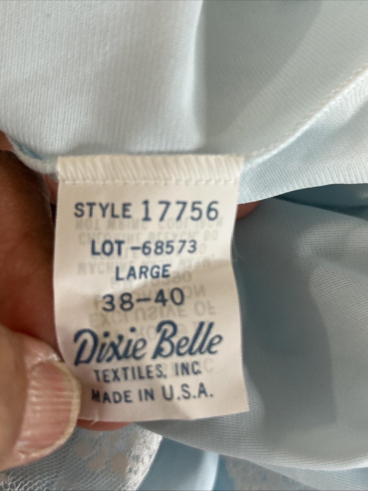 Vintage Dixie Belle Lingerie 70’s Baby Blue Satin Lace House Dress Gown Sexy NWT