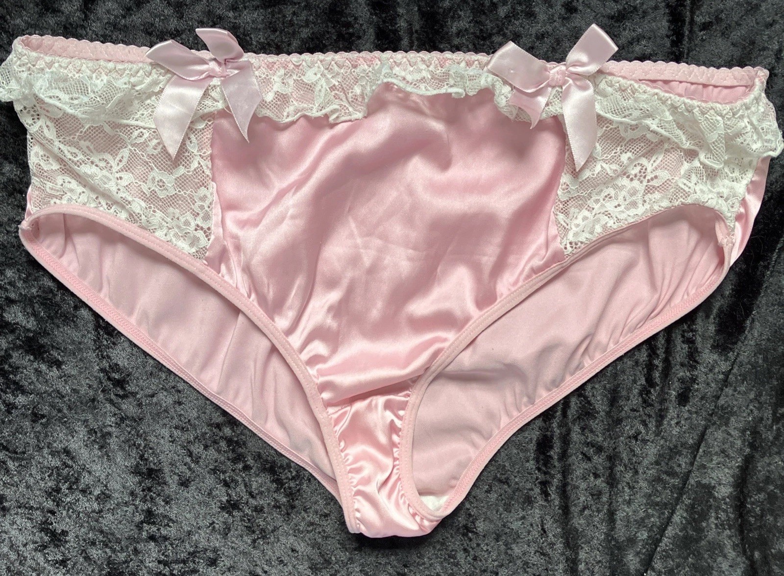 Slippery Satin Sissy Panties W/ Bows