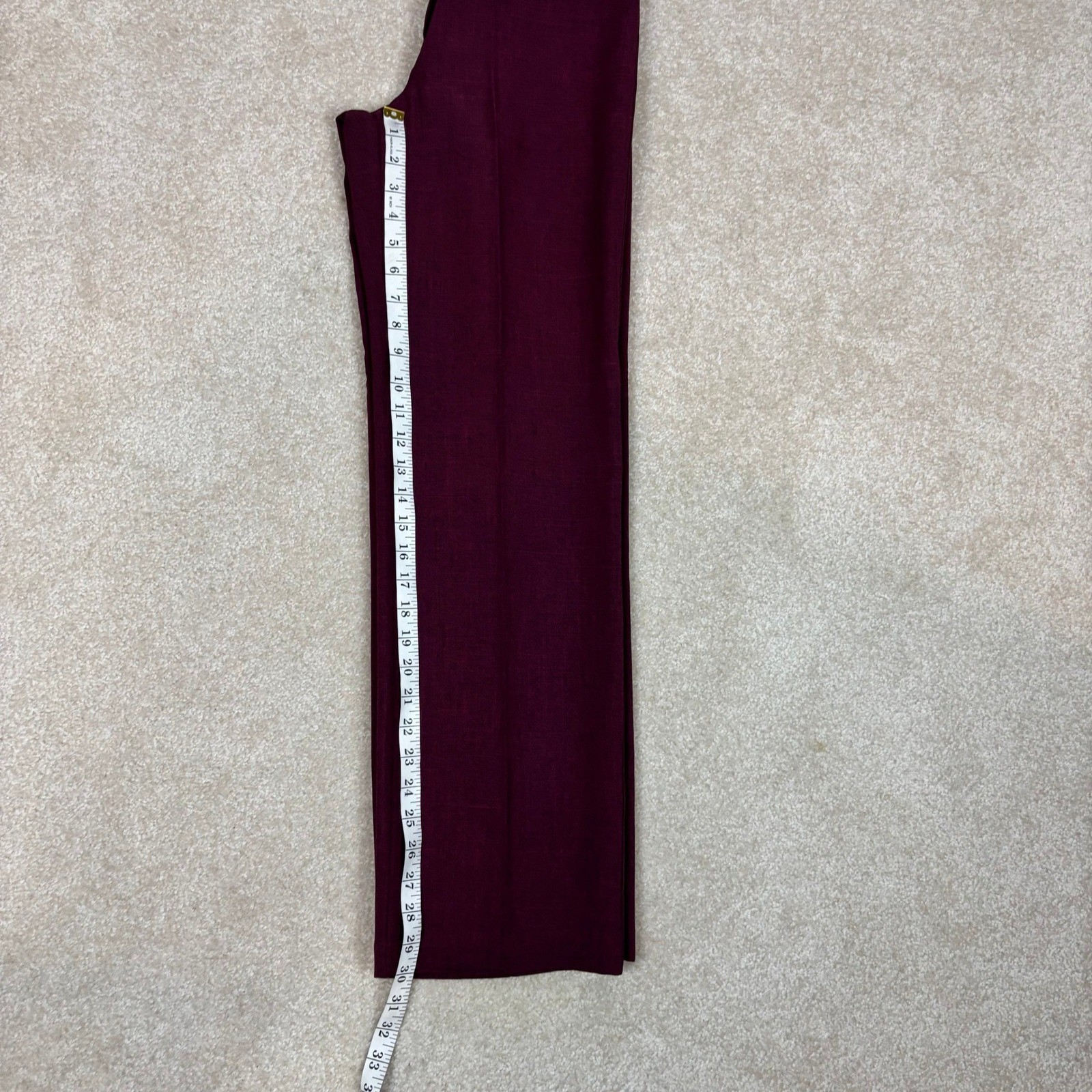 Mandee Vintage Burgundy High Waisted Straight Leg Trousers Size 3/4 Made in USA