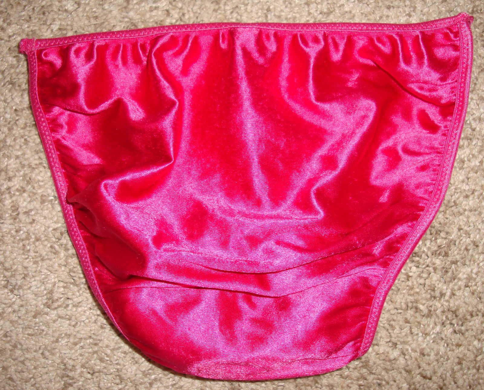 Victoria&rsquo;s Secret S Bright Pink Second Skin Satin String Bikini Vintage 2001