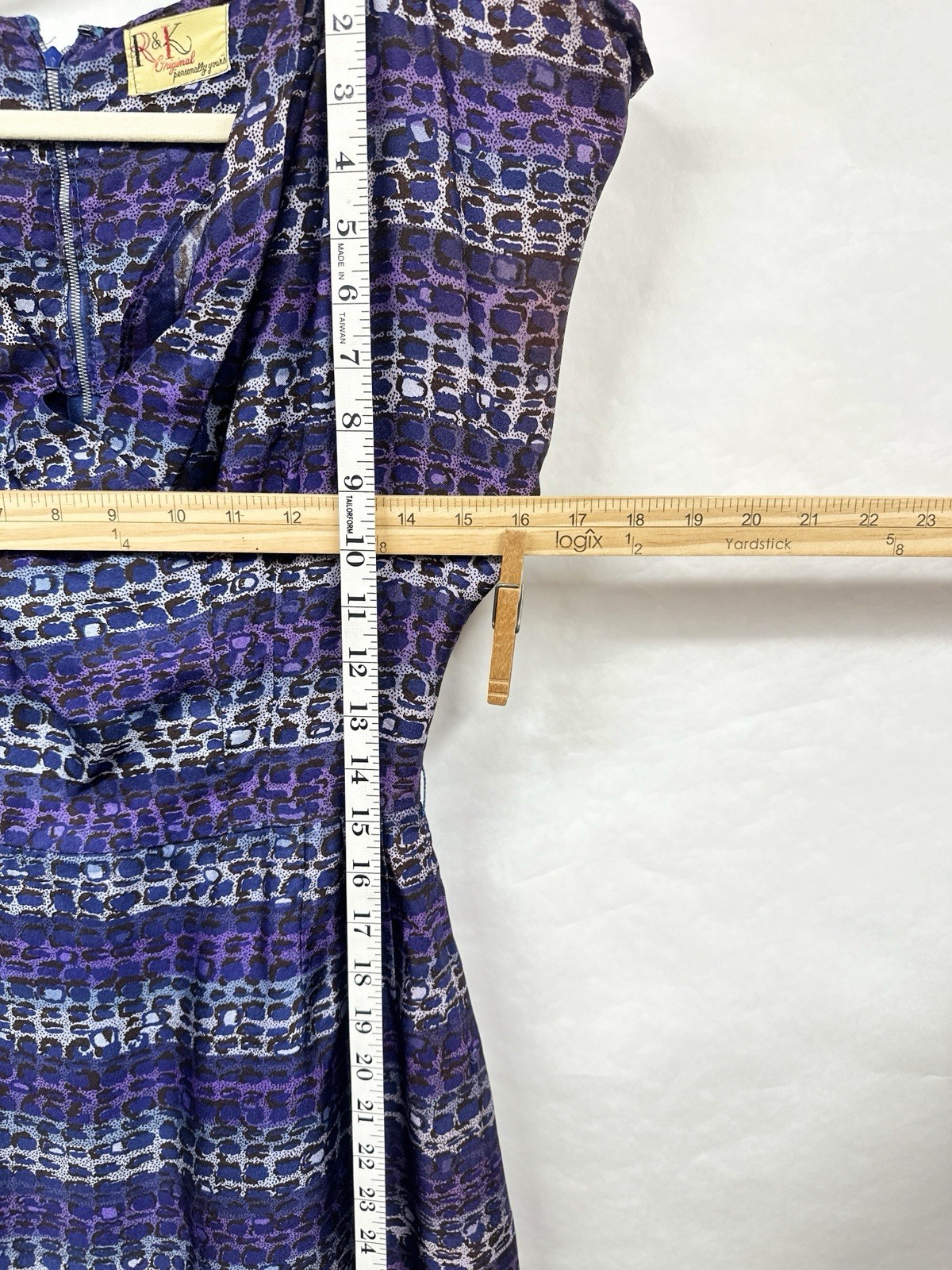 Vintage 60s Shirtwaist Dress Small Purple Abstract Stripped R&K Originals