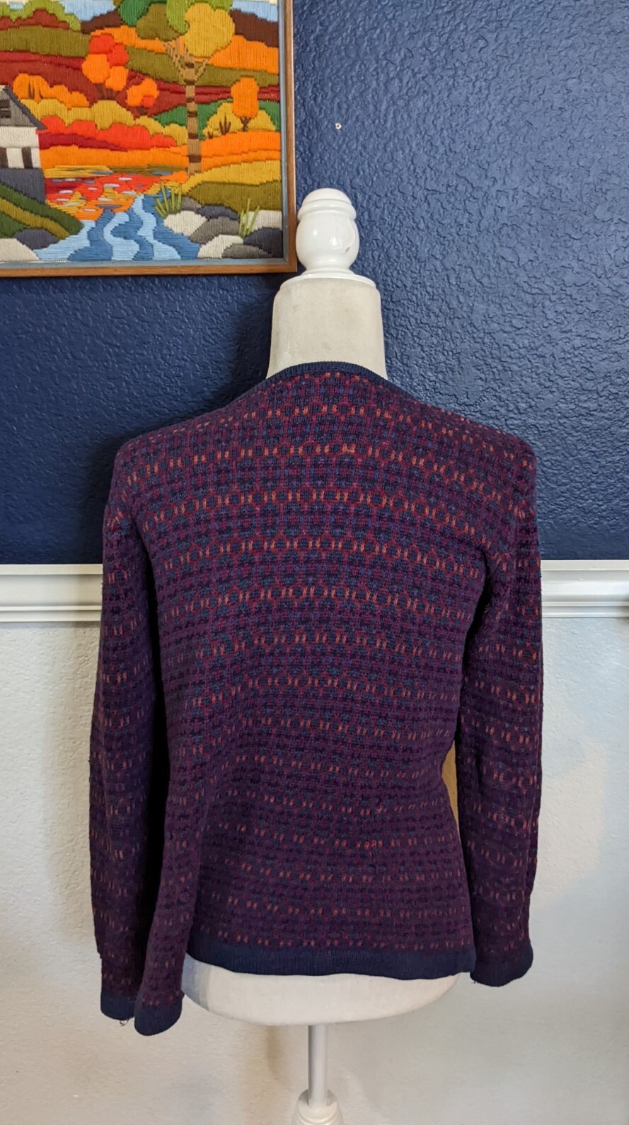 VTG Cullinane Multicolor Fair Isle Button Knit Cardigan Sweater Sz Small S