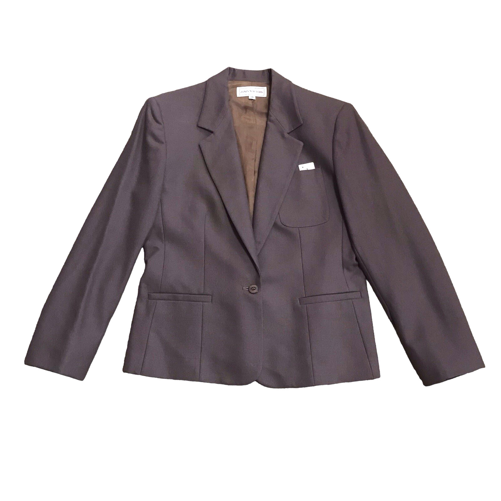 Jones New York Vintage Woman’s Suit Jacket Single Button Size 10 Brown Deadstock