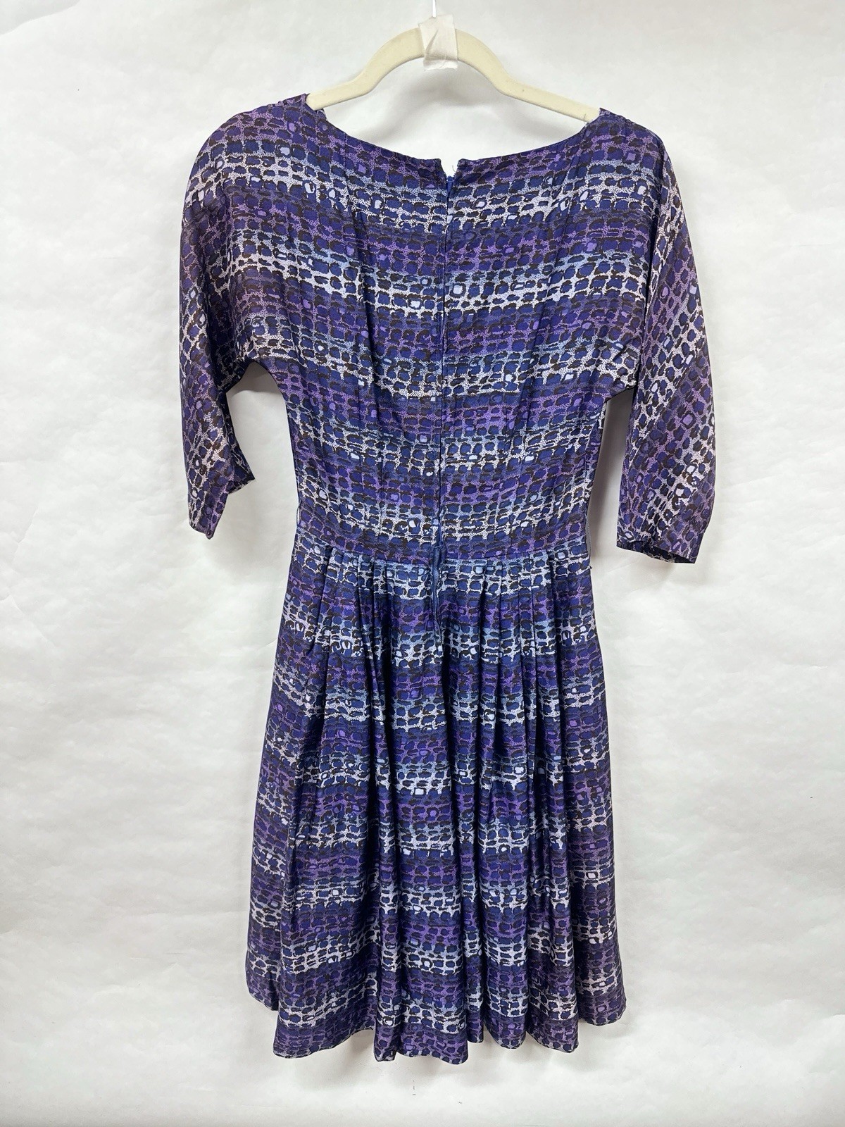 Vintage 60s Shirtwaist Dress Small Purple Abstract Stripped R&K Originals