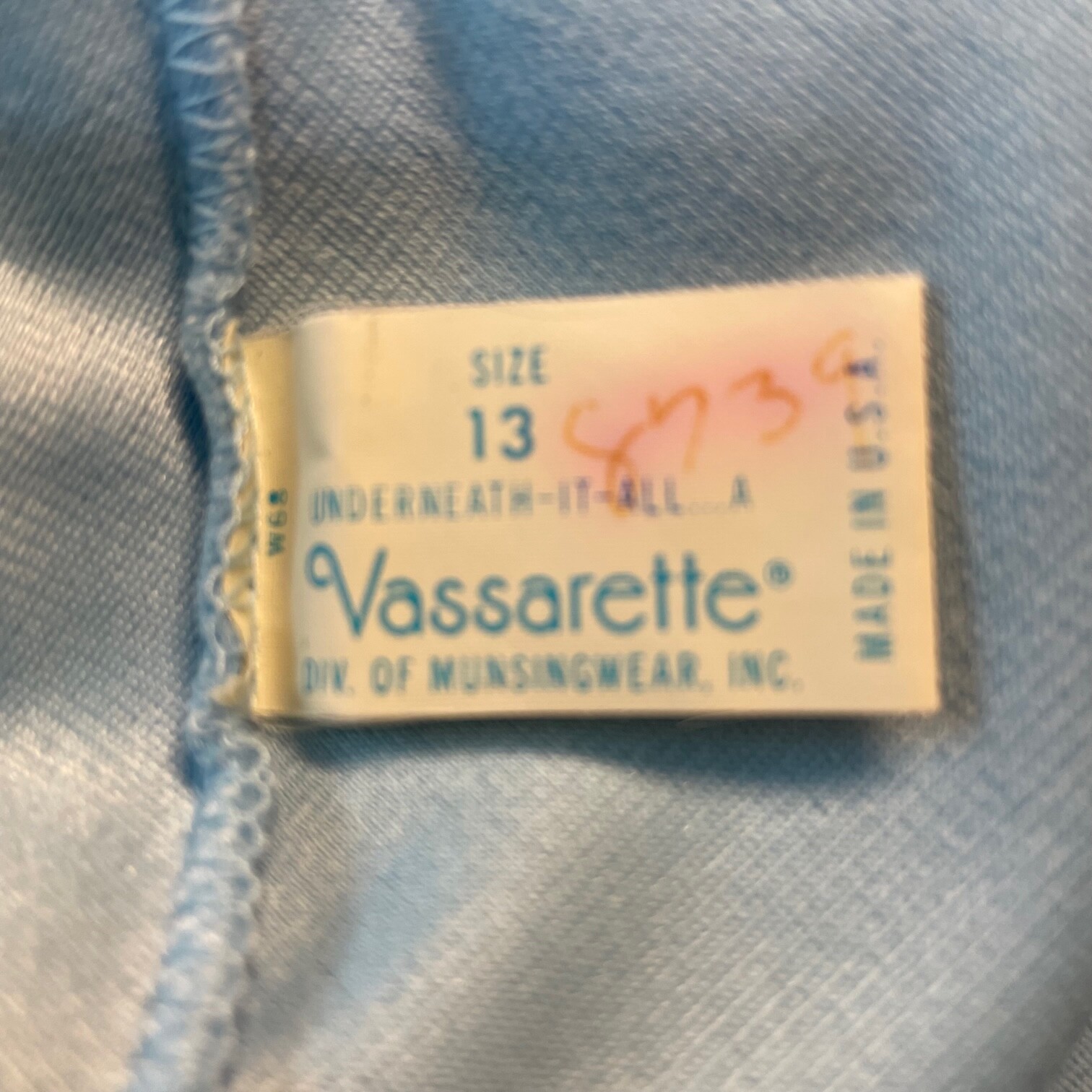 Vassarette Velvelour Junior size 13 House Robe Gown BLUE Vintage Made in USA