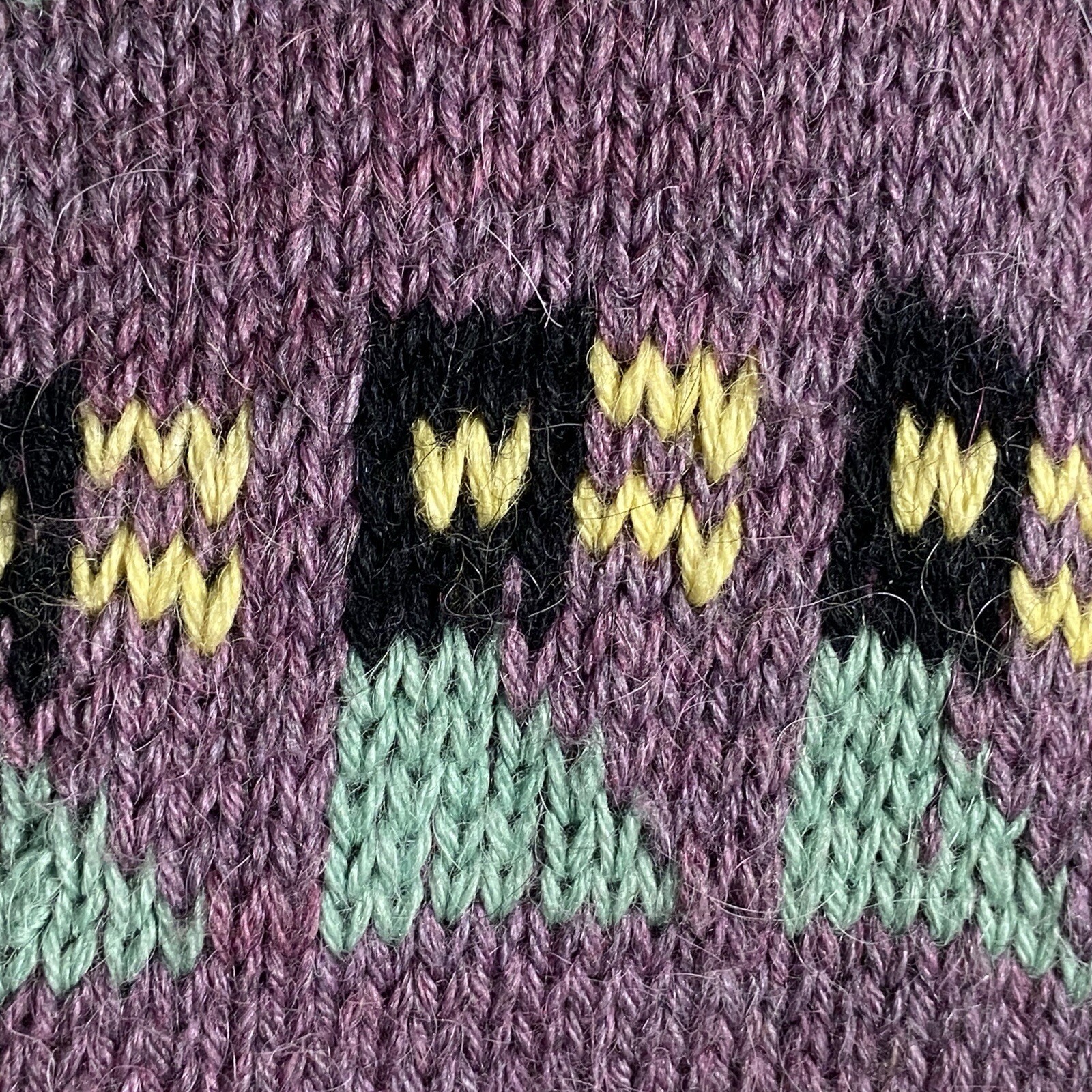 100% Alpaca Wool $250 Vintage Peruvian Cardigan Handmade by Yana, SZ L/XL, EUC