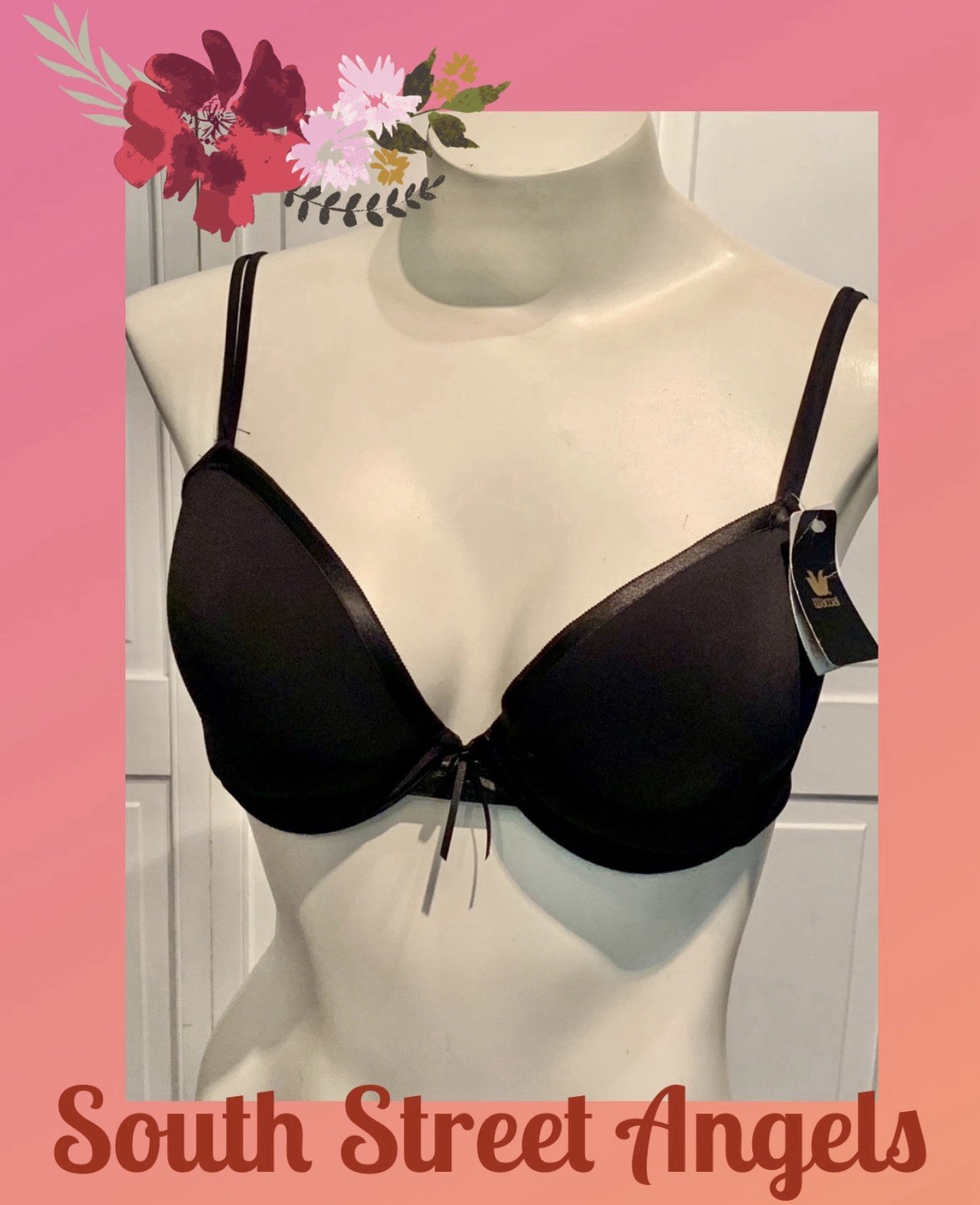 VINTAGE WACOAL 85364 BLACK HIGH POLISH CONTOUR UNDERWIRE BRA 36D FINAL MARKDOWN