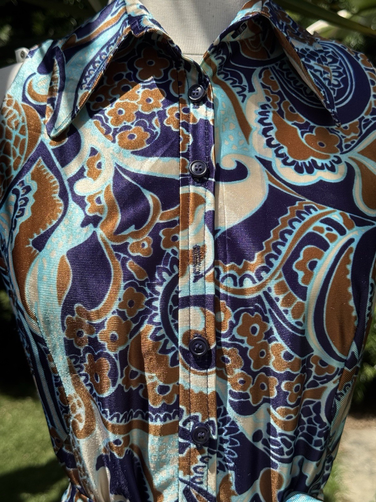 vintage 60s 70s psychedelic Long Maxi dress Palm Springs Dress M Large