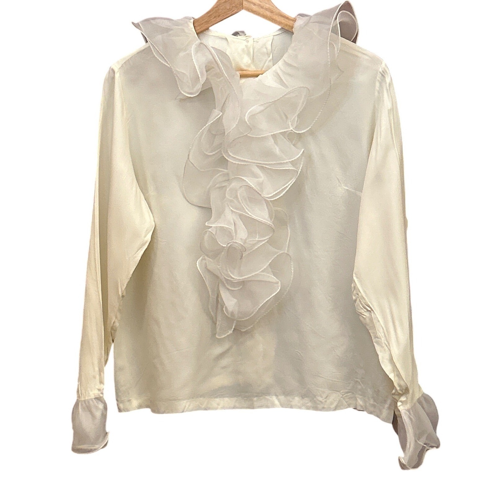 Vintage Sheer Ruffle Edwardian Blouse Romantic Victorian Regencycore Romantic