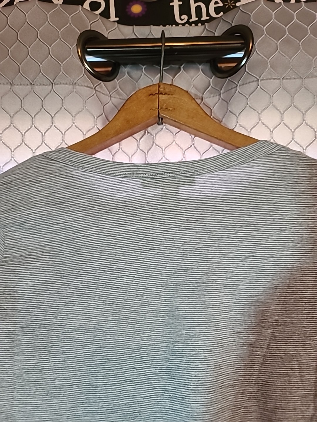 Lauren Ralph Lauren womans strtiped Gray Long Sleeve Top Size M boat neck