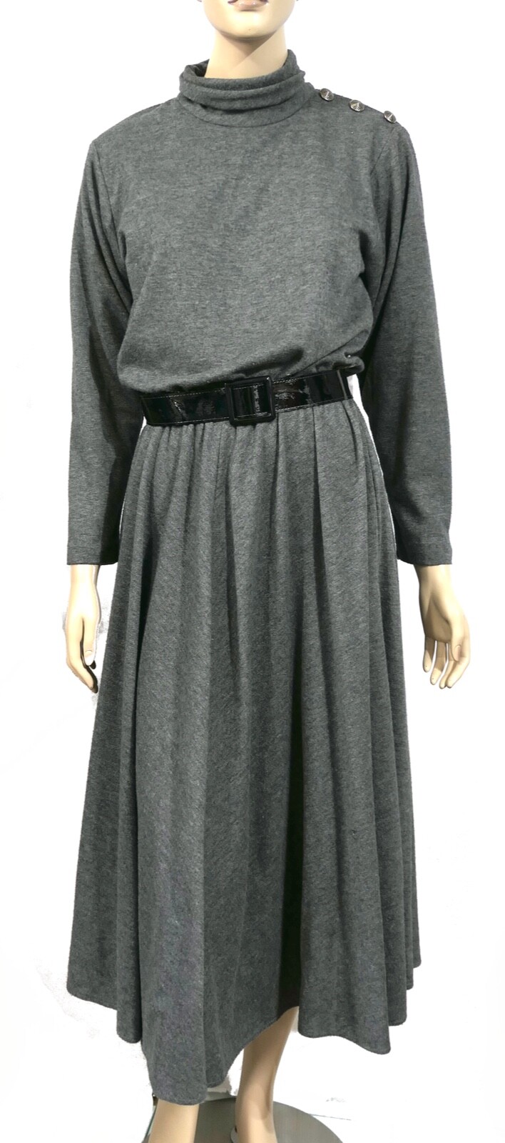 Vintage 80s Stuart Alan Moc T Full Skirt Sweatshirt Soft fleece Midi Dress M