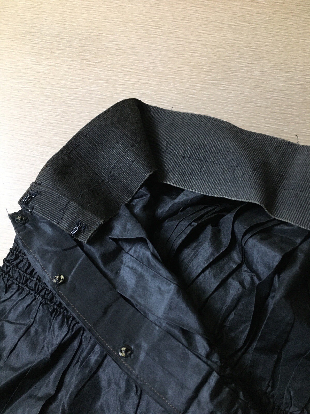 Exquisite Antique Edwardian Black & Blue Silk Walking Skirt Suit