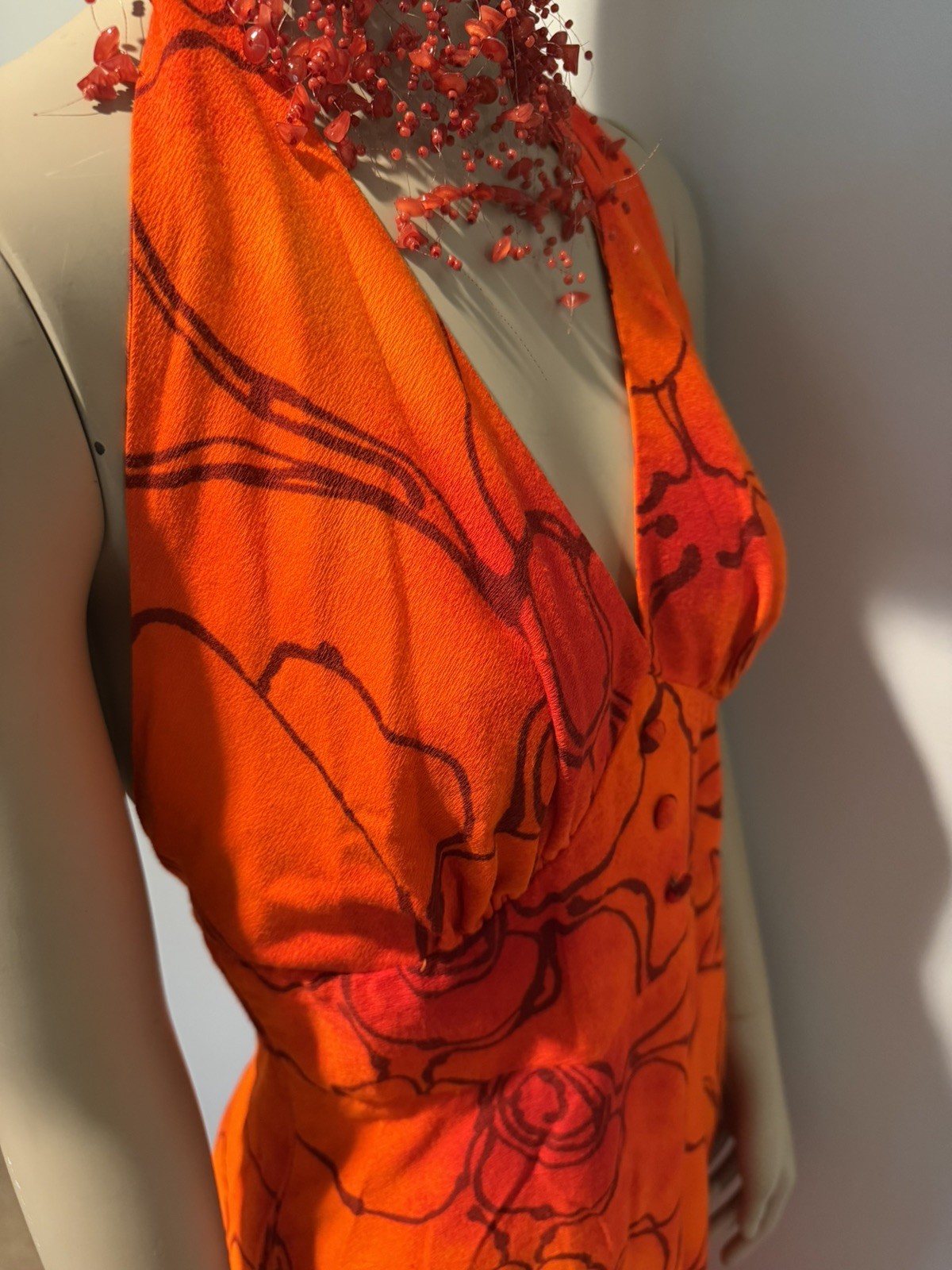 VTG 1960’s 70’s Mod Hawaiian Print Halter Dress by LUDY Ludi’s Honolulu S/M