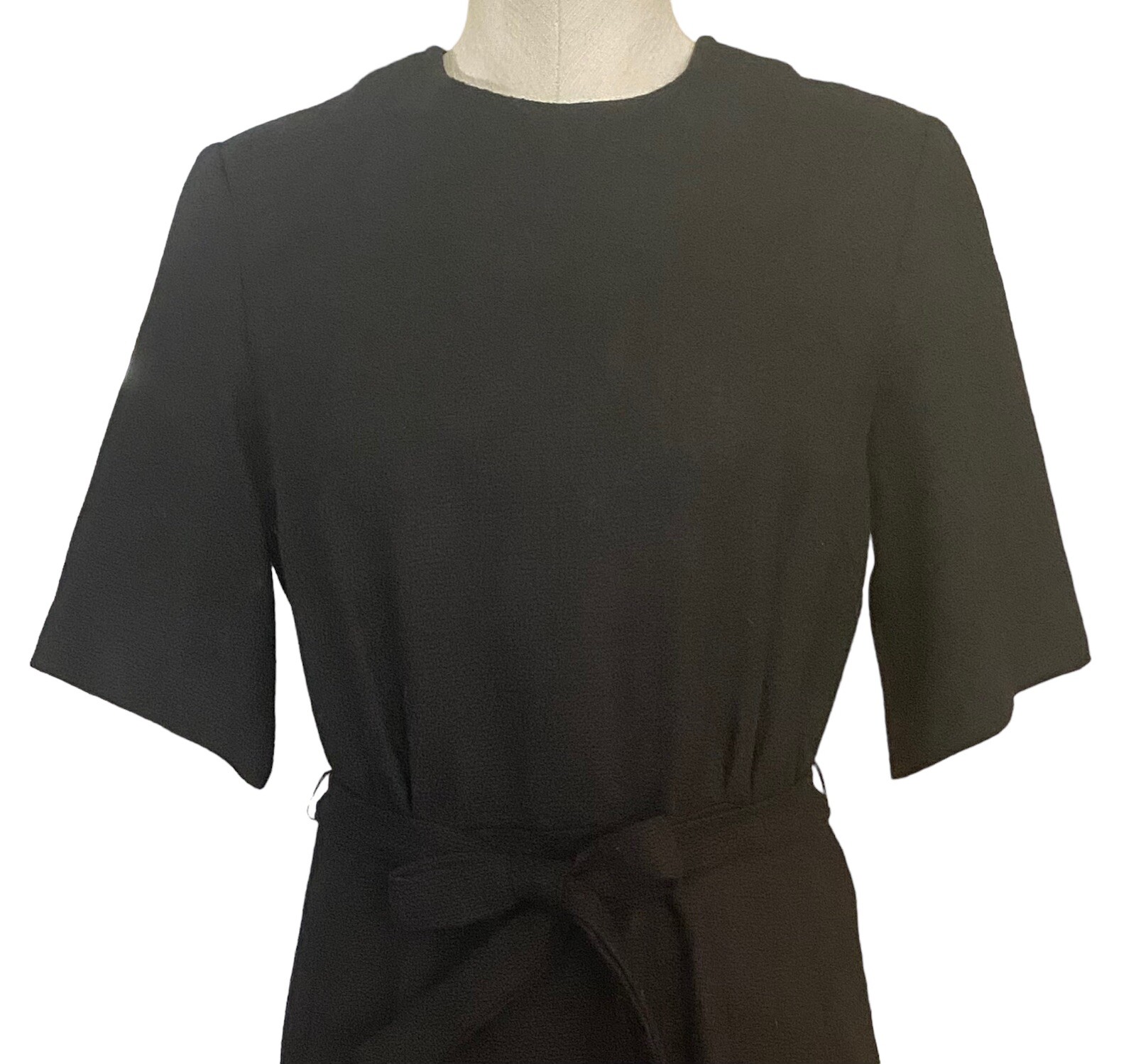 Vtg Gallant California 100% Wool Sheath Dress Short Sleeves Belt Mad Men Sz 14.5