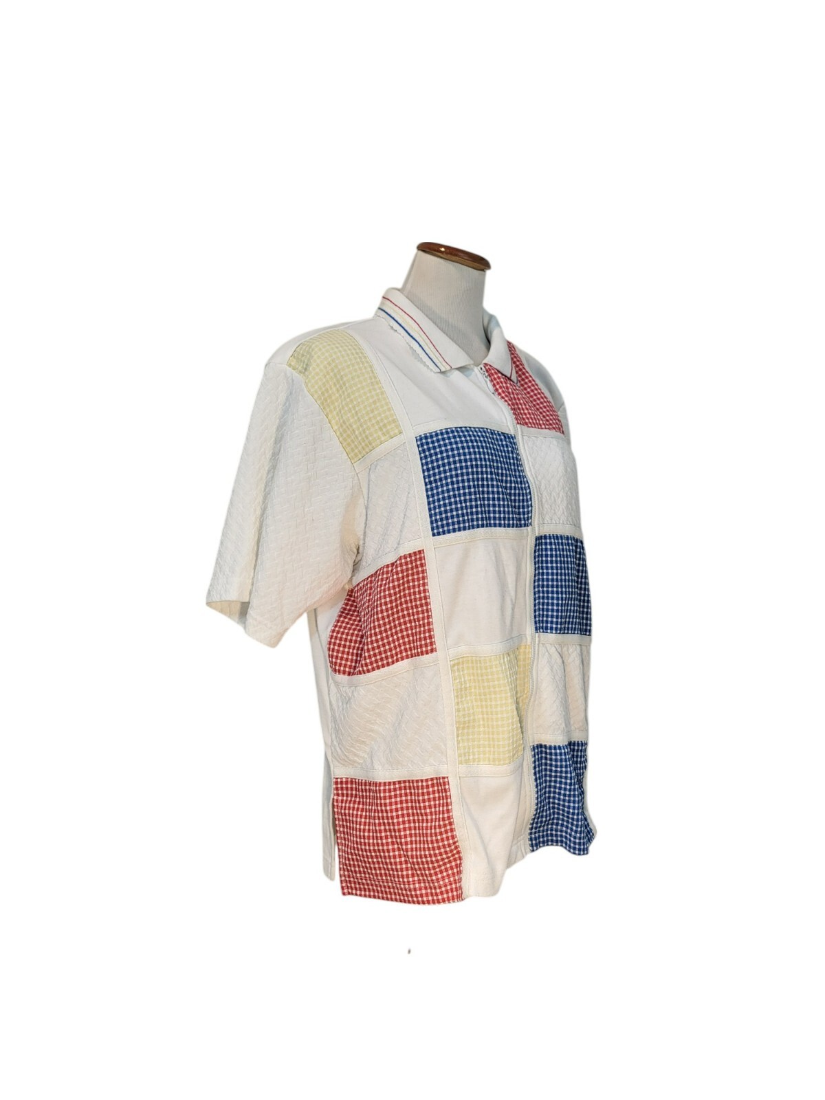 Koret Francisca Vintage 1990s Multicolor Zip Up Colorblock Shirt Size XL