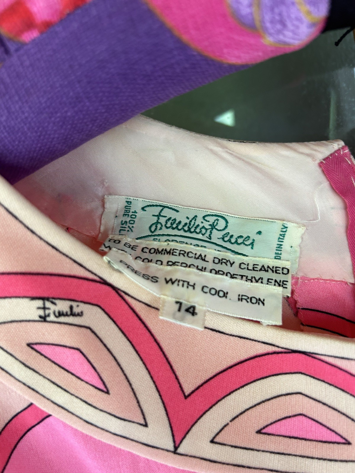 Vintage Emilio Pucci 14 Silk Dress