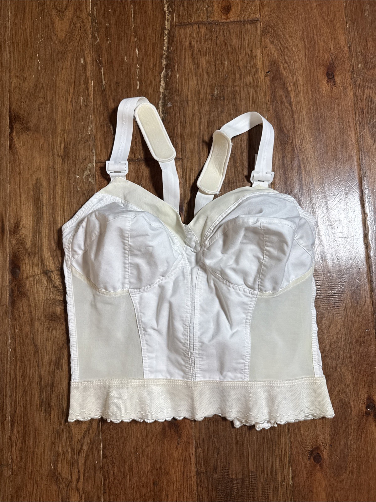 Vtg Exquisite Form Women Victorian LongLine Figurette Rear Closure Pinup Bra 38C