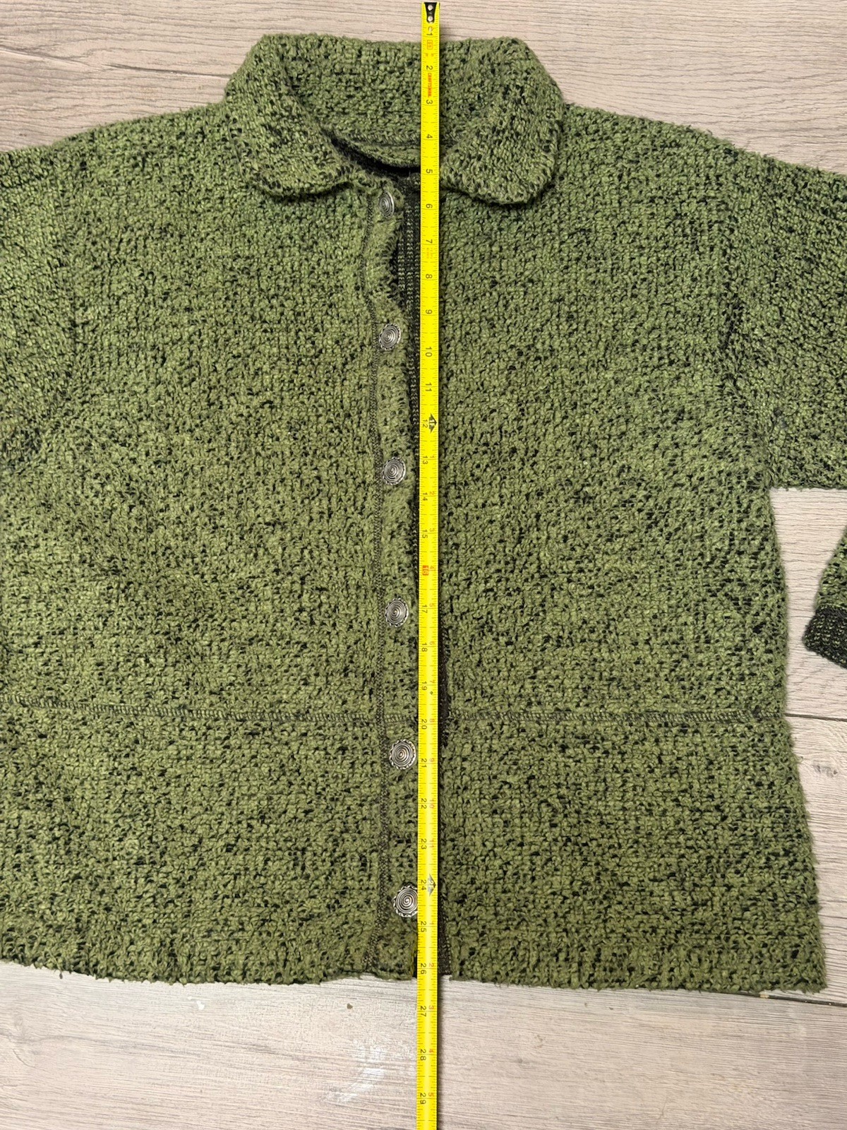 Vintage Fleece Jacket Alps 90s Rustic Green Black Flecks Size Medium