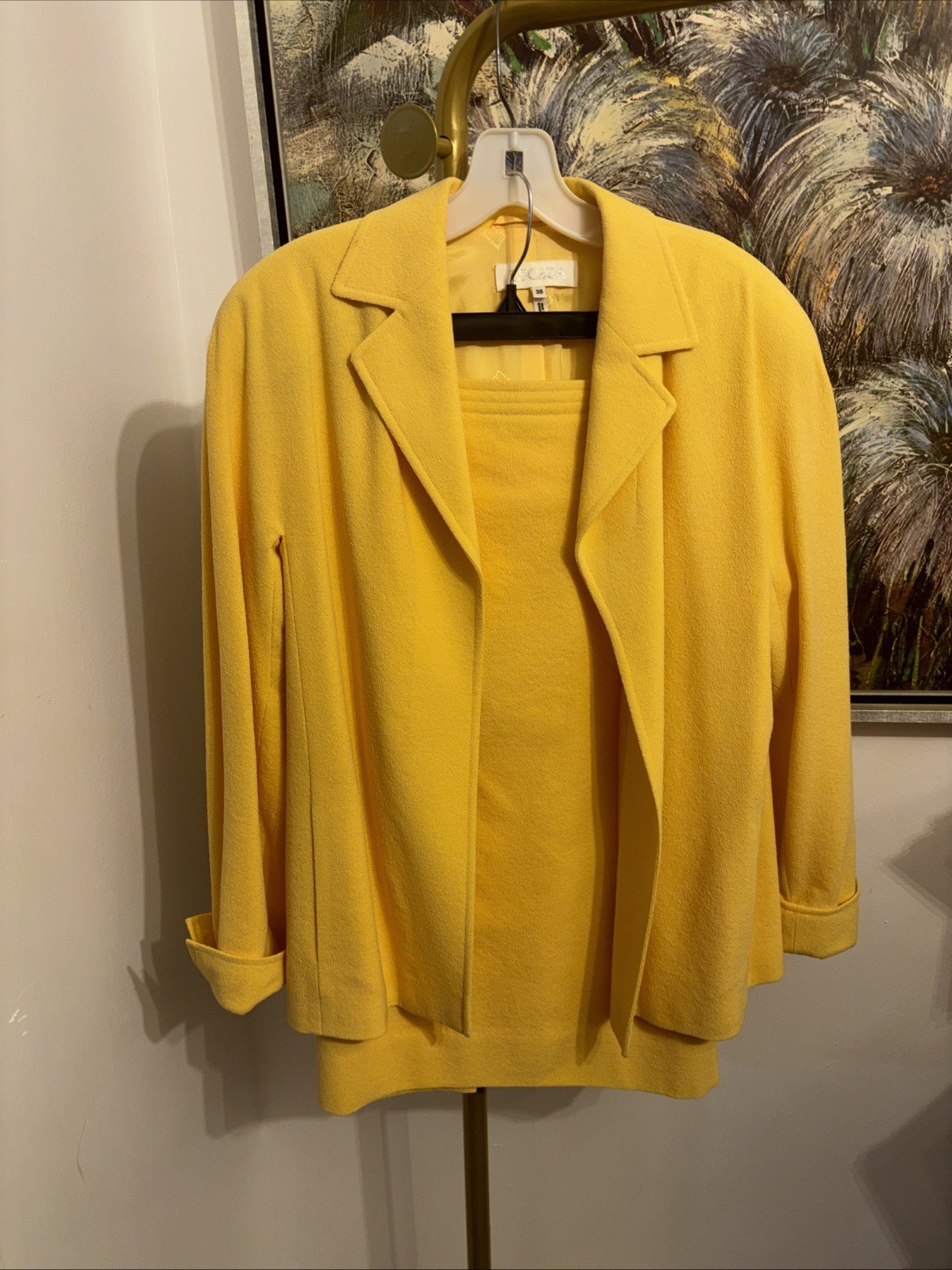 Vintage Escada Margaretha Ley, 90s Power Suit 38/42 Sunshine, Yellow RN61891