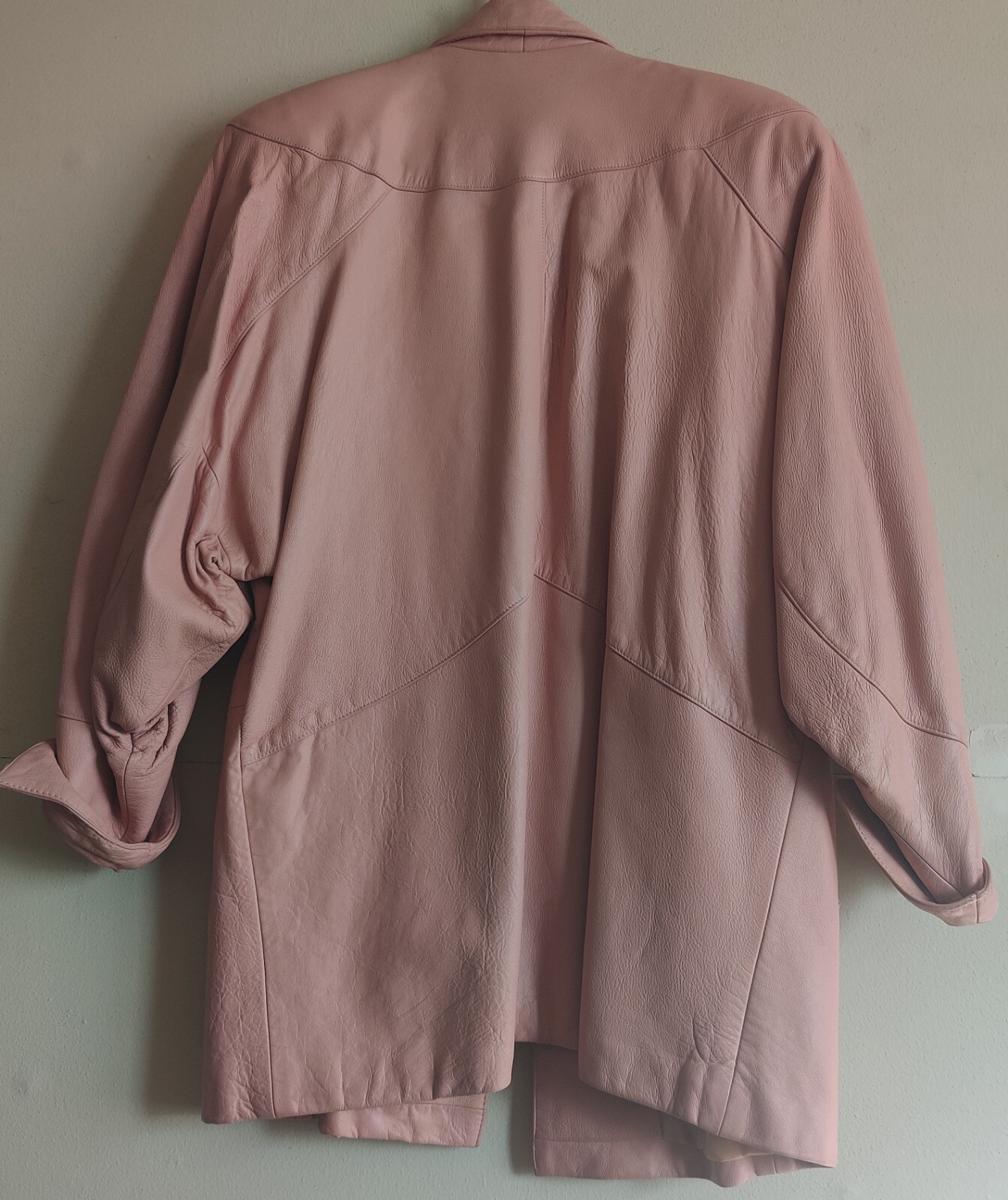 Continental Leather Fashions Pink Blazer Jacket & Skirt Set Large Vintage 1980s