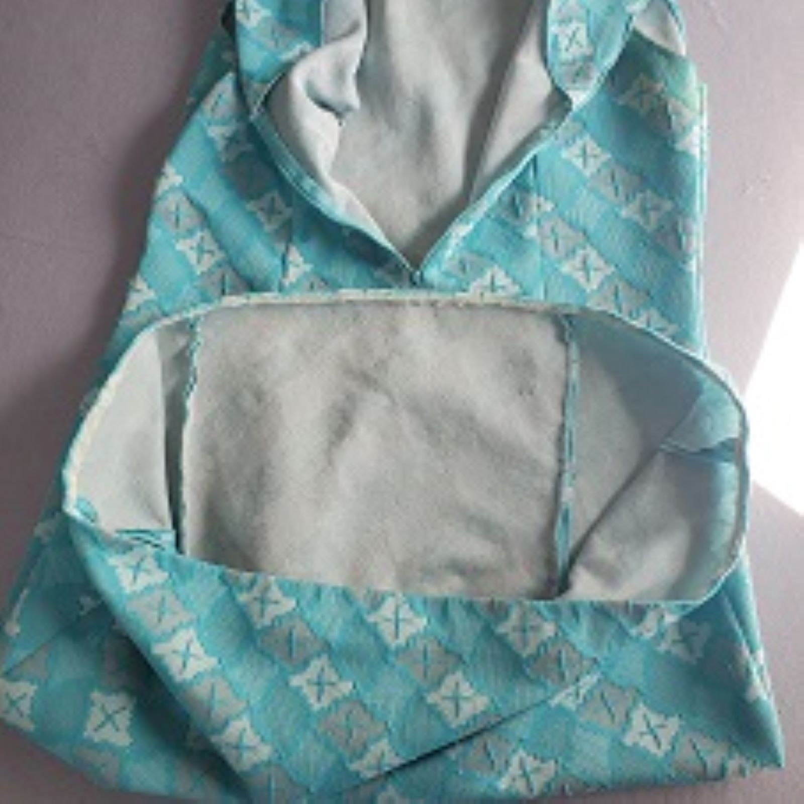 VTG 1970S Geometric Double Knit Shift Dress, Aqua/White Sleeveless Mod Tie L 12