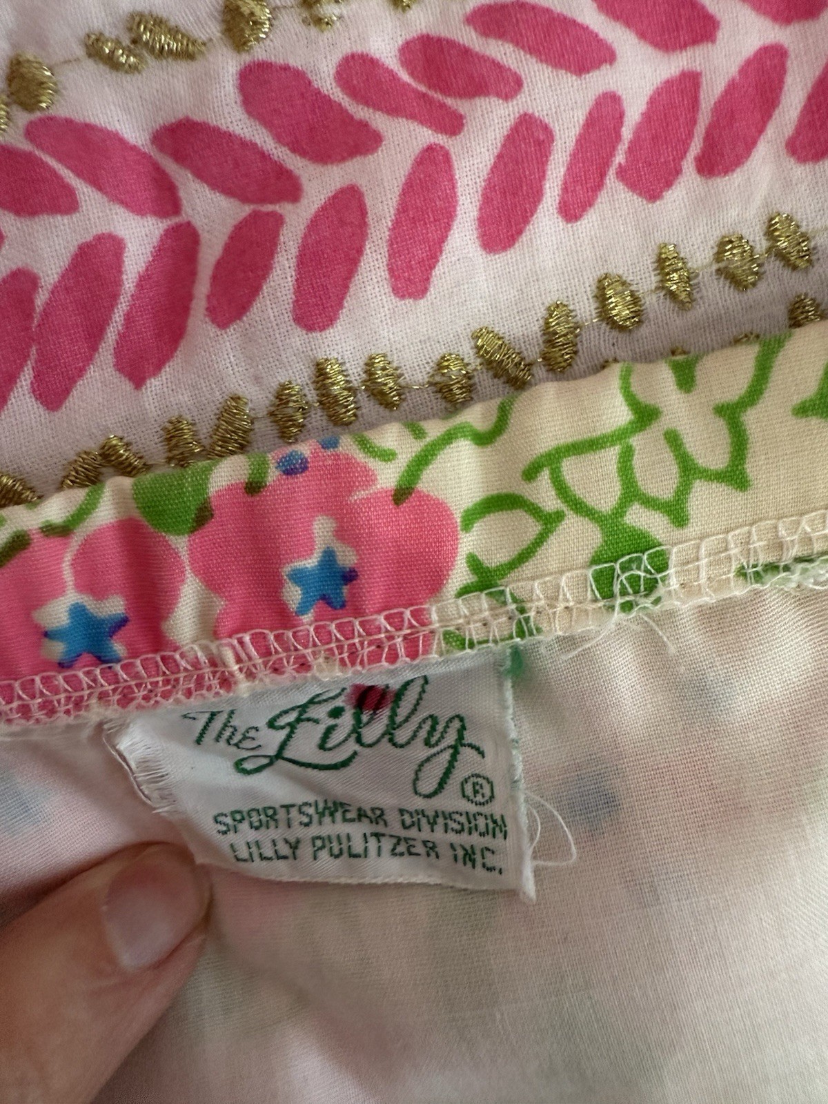 Vintage « The Lilly » Lilly Pulitzer White Skirt With Pink Flowers