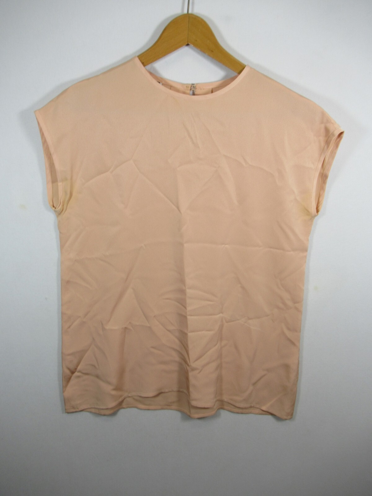 Vintage 80s 90s Anne Klein Silk Cap Sleeve Blouse Women Size 12 Pink