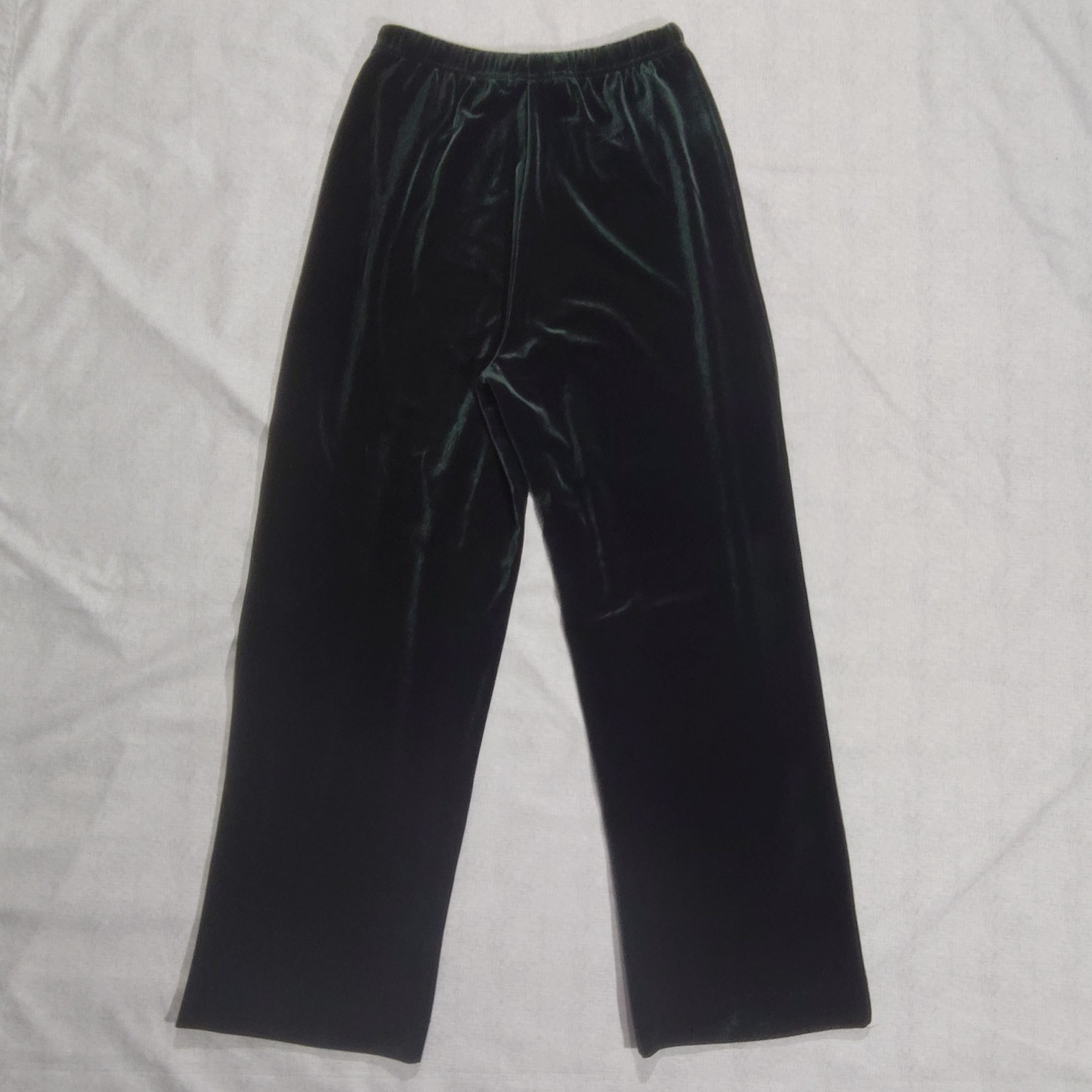 Vintage green velvet wide leg drawstring sweatpants by Jones New York Sport