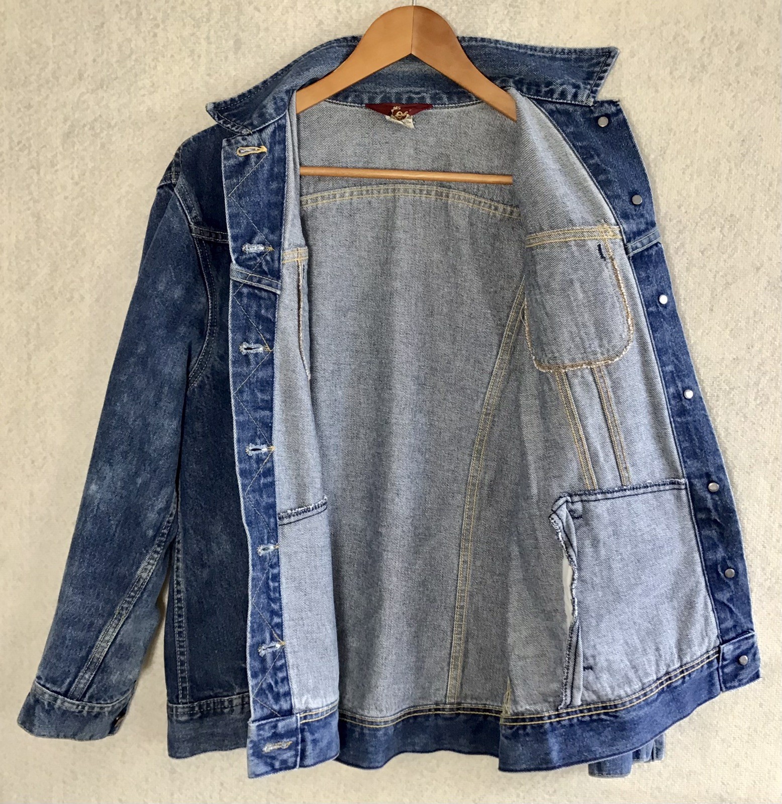 EUC Vintage 80s Ms Lee Oversized 11/12 100% Cotton Denim Jean Trucker Jacket A13