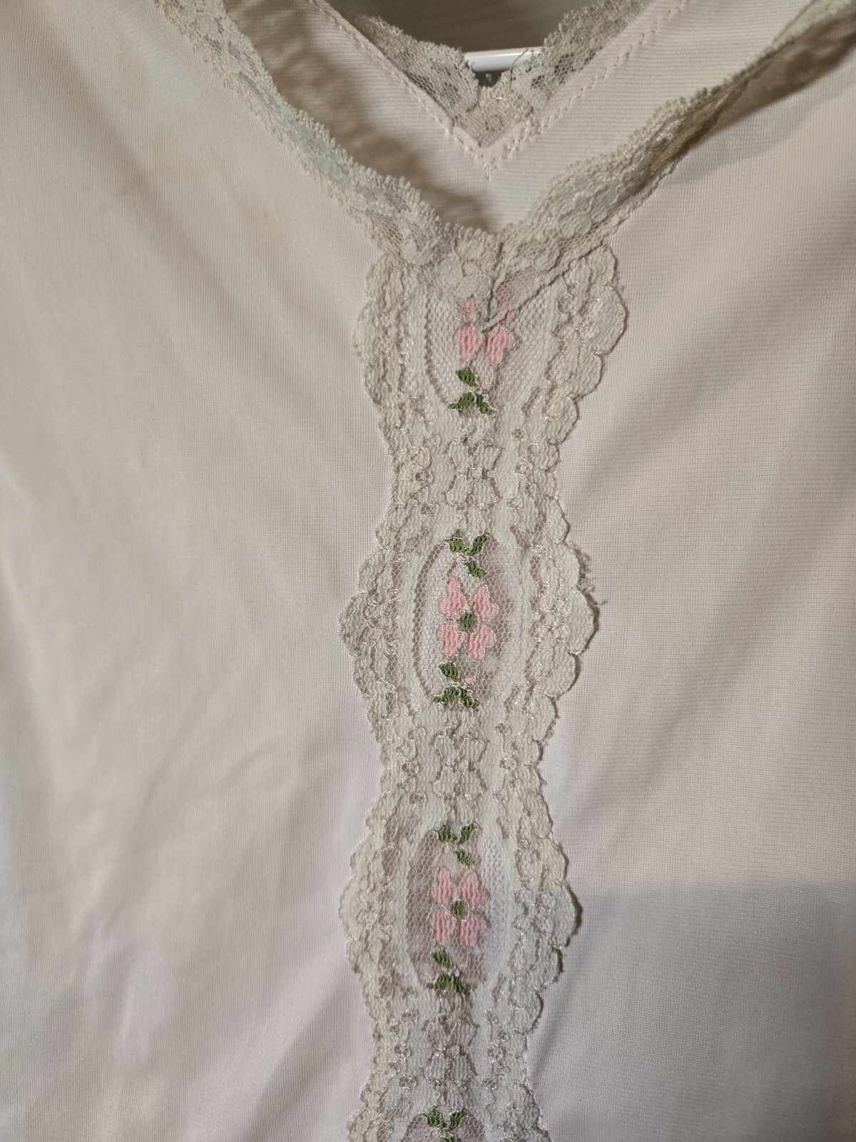 Vintage Dixie Belle Lingerie Pink Shift w/Lace Nightgown sz L