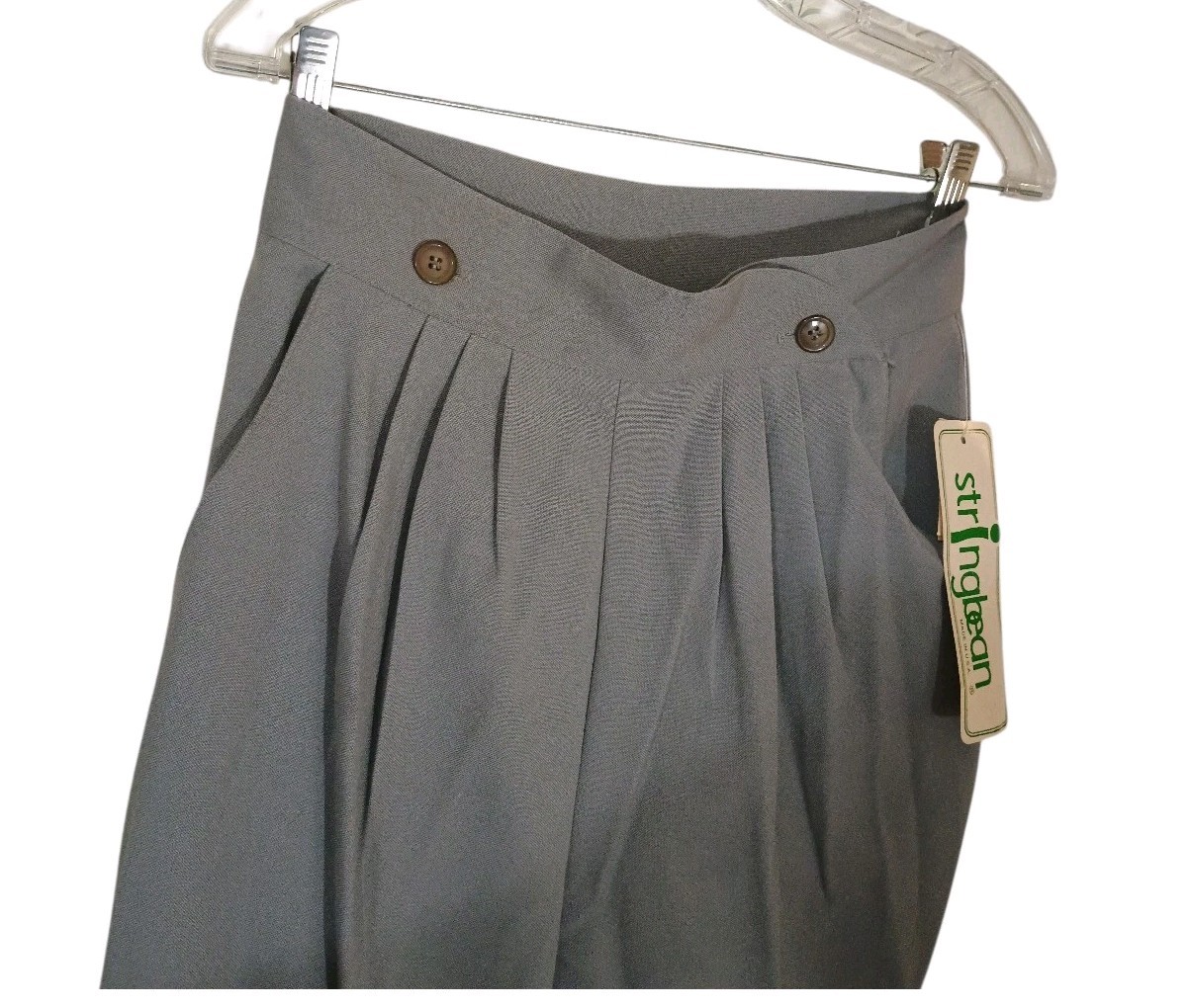 Vintage Stringbean Women&rsquo;s 13/14 (14&Prime;X32) Deadstock USA Gray Dress Career Pants