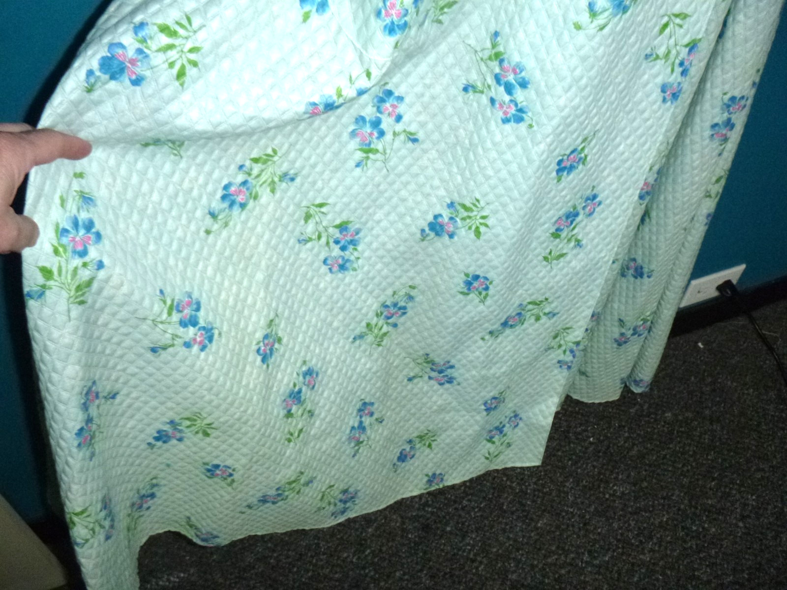 NWOT Vtg 50s 60s Charmode Sears Textured Cotton Wrap Robe Floral Sz 42 VOLUP