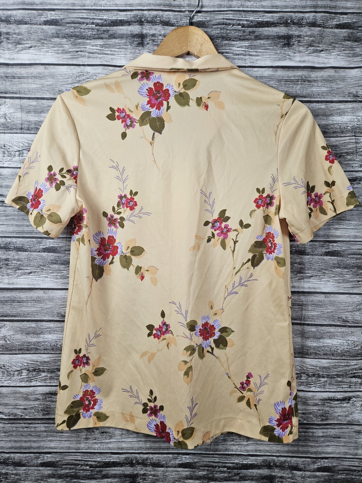 Vintage Sears The Fashion Place Women&rsquo;s Size 12 Yellow Floral Button-up Top