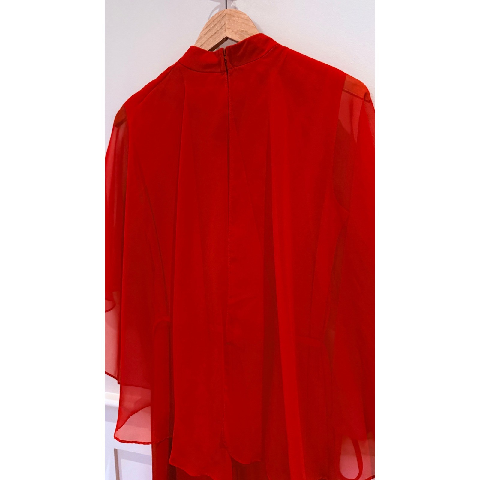 Vintage Jeanne Durrell Capelet Maxi Dress 14 70s Goddess Romantic Boho Rretro