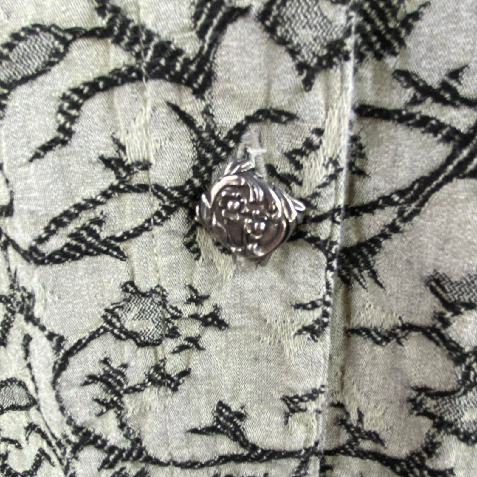Vintage Nannette Keller Floral Jacket Size XL Buttons Romantic Art To Wear Boho
