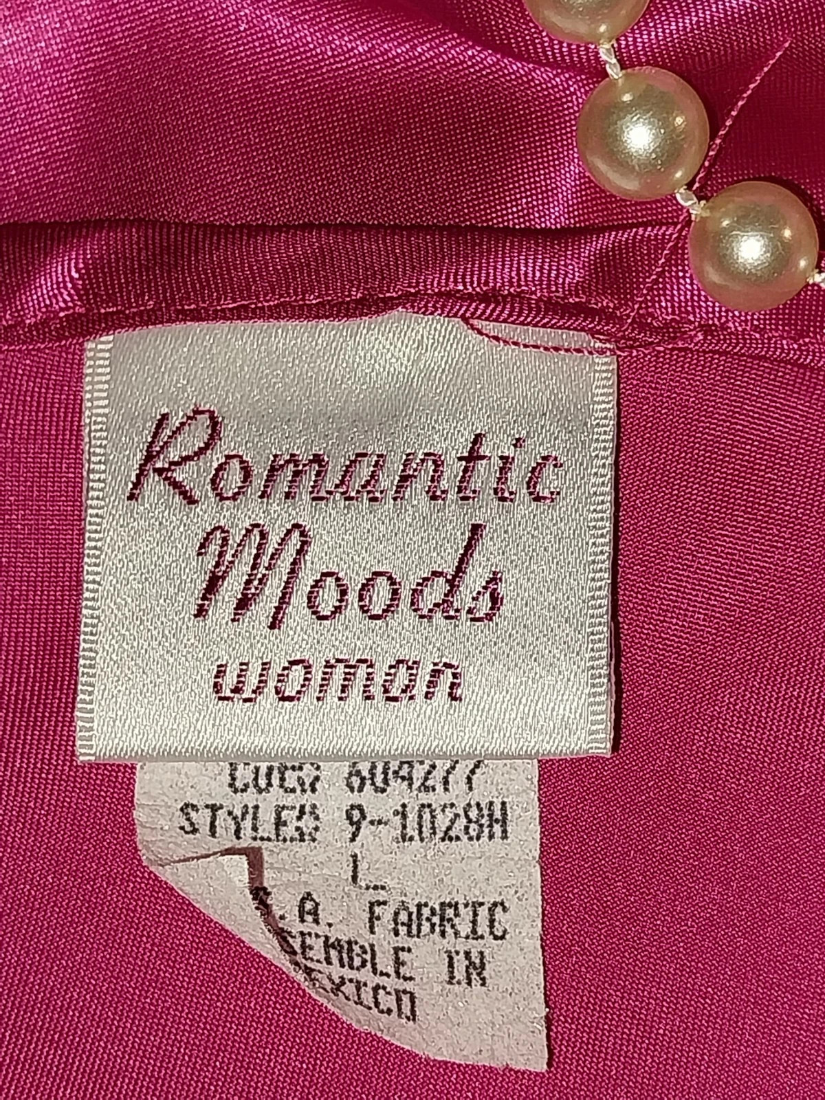 VTG SATIN LIQUID SHINY LUX BABYDOLL IMPORT HOT PINK NIGHTGOWN GOWN 42/44 NIGHTIE