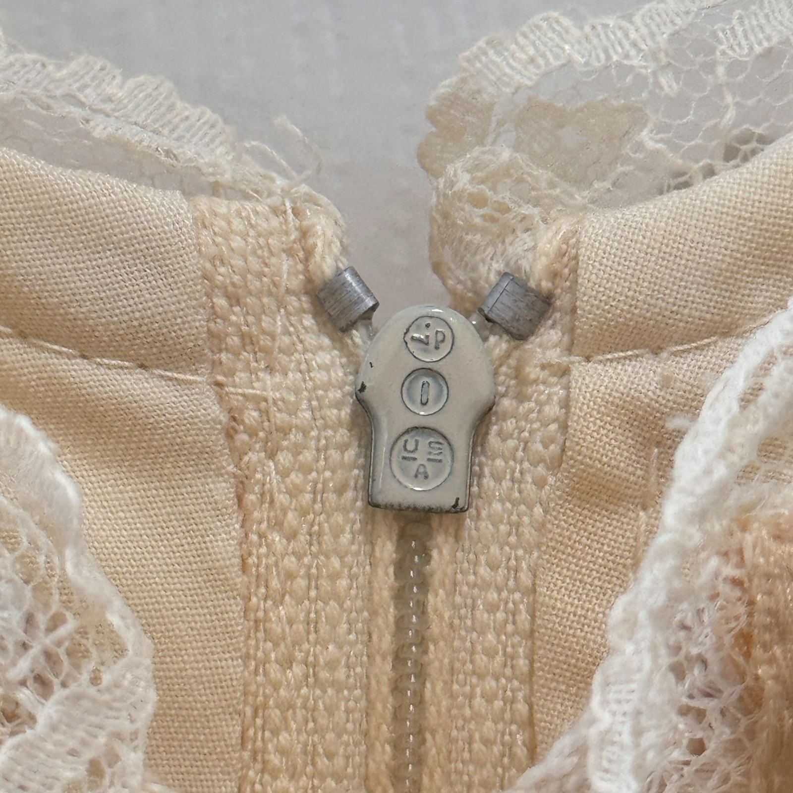 Vintage 70s Ivory Cream Lace Prairie Maxi Dress Size 11 Cottagecore Wedding Boho