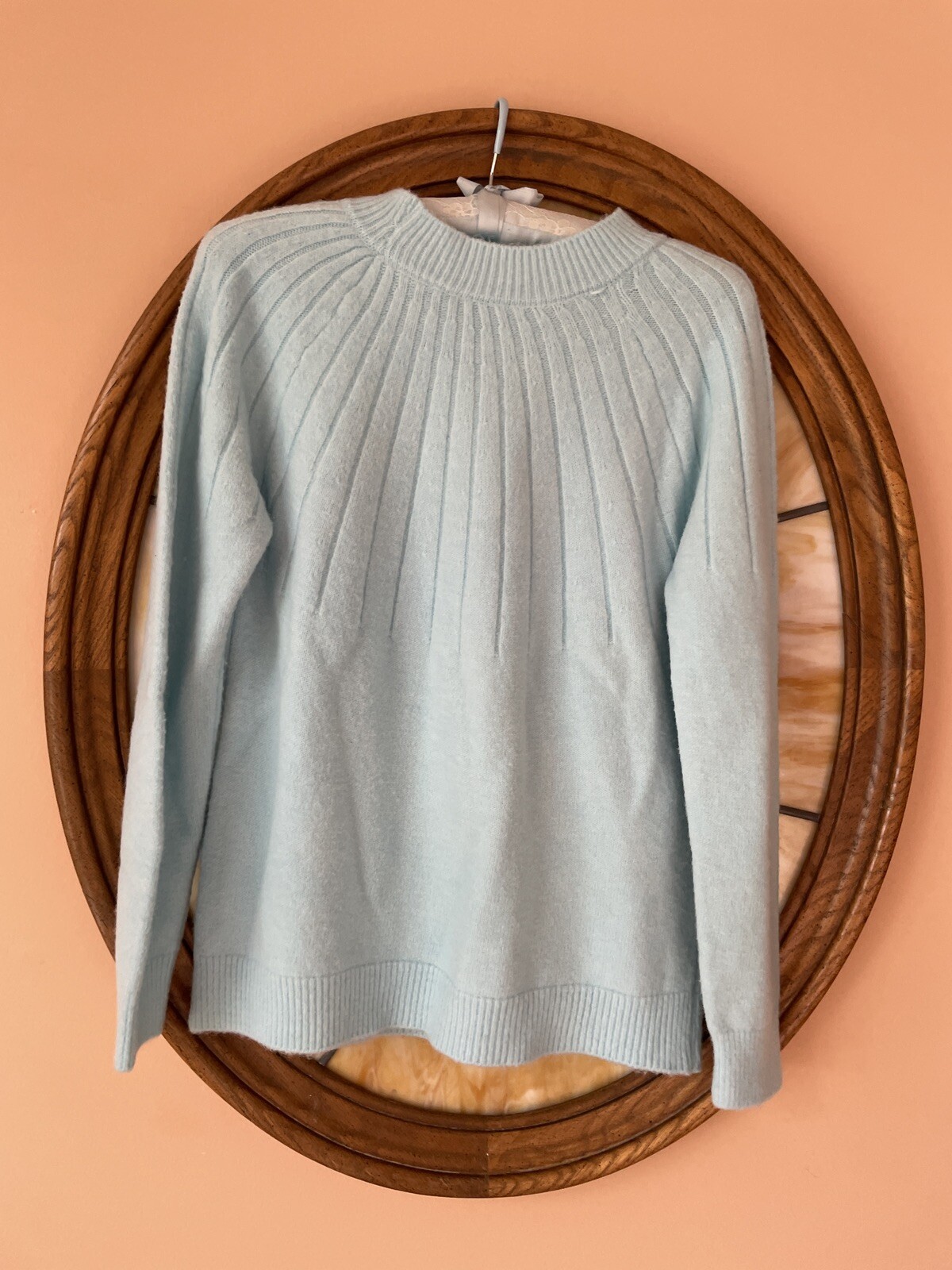 Vintage Blue Cotton Poly Blend Super Soft Pullover Sweater M